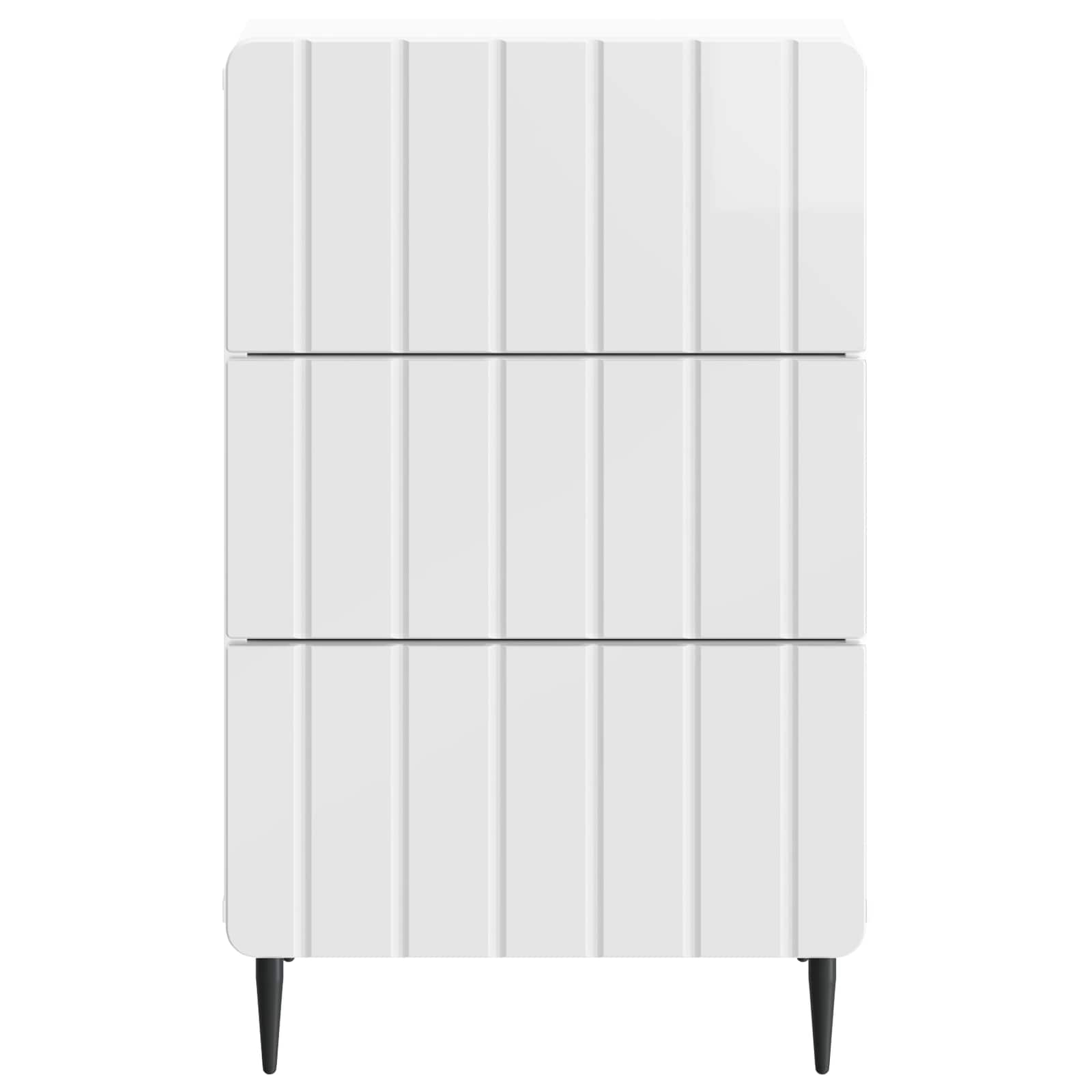 Noćni ormar s ladicama Bijela visokog sjaja 43x 41 x 68 cm