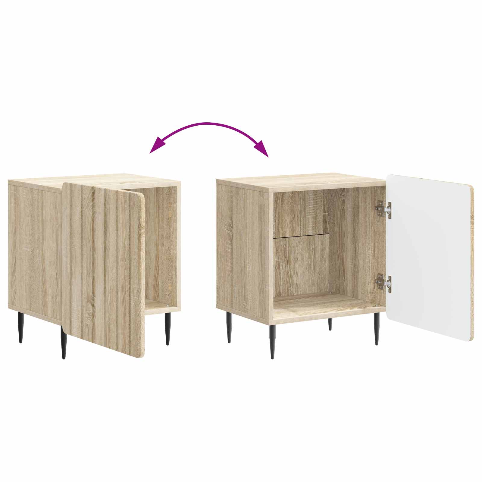 Noćni ormar Hrast sonoma 43 x 34,5 x 52 cm Konstruirano drvo