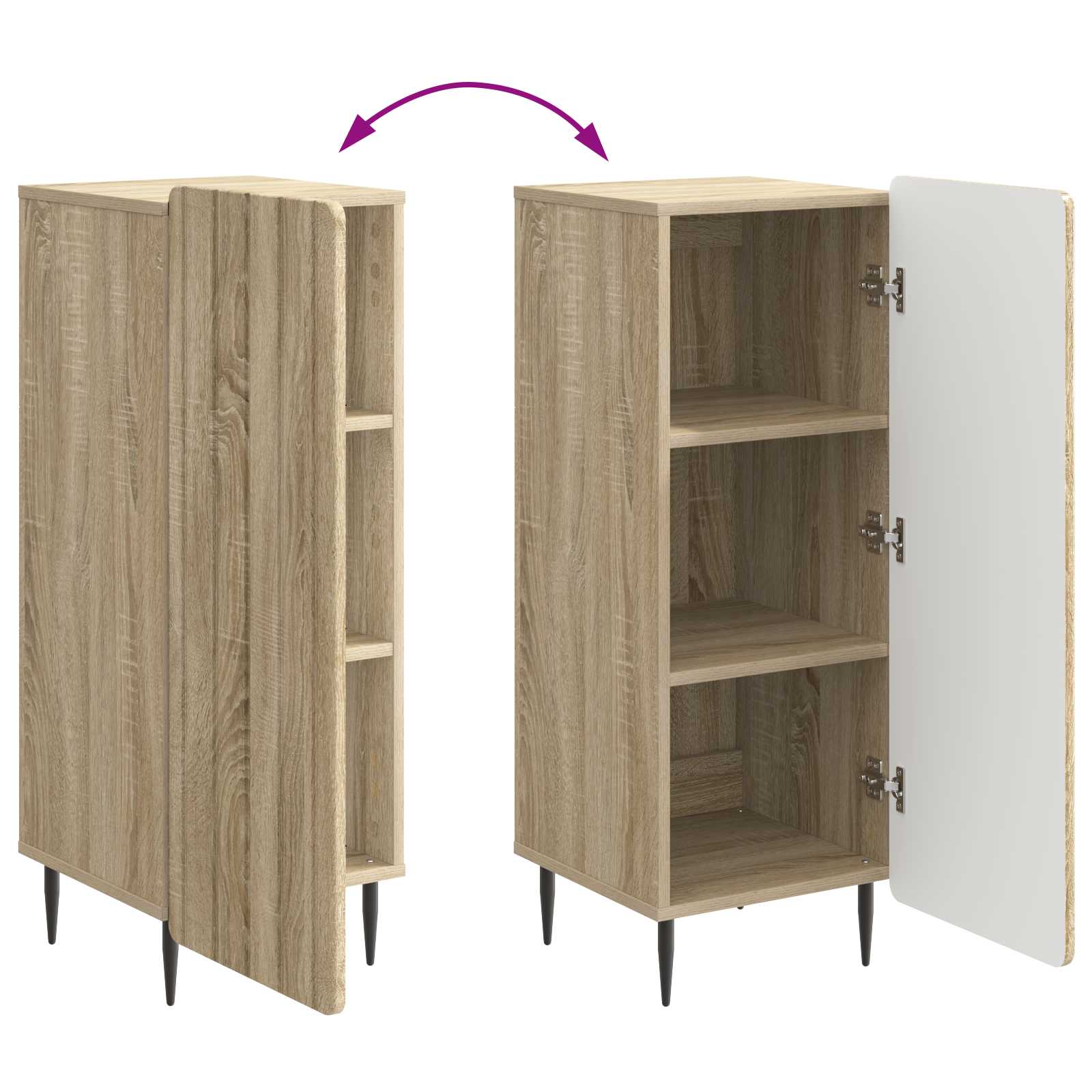 Kreveta Hrast sonoma 34,5 x 33 x 92 cm Konstruirano drvo