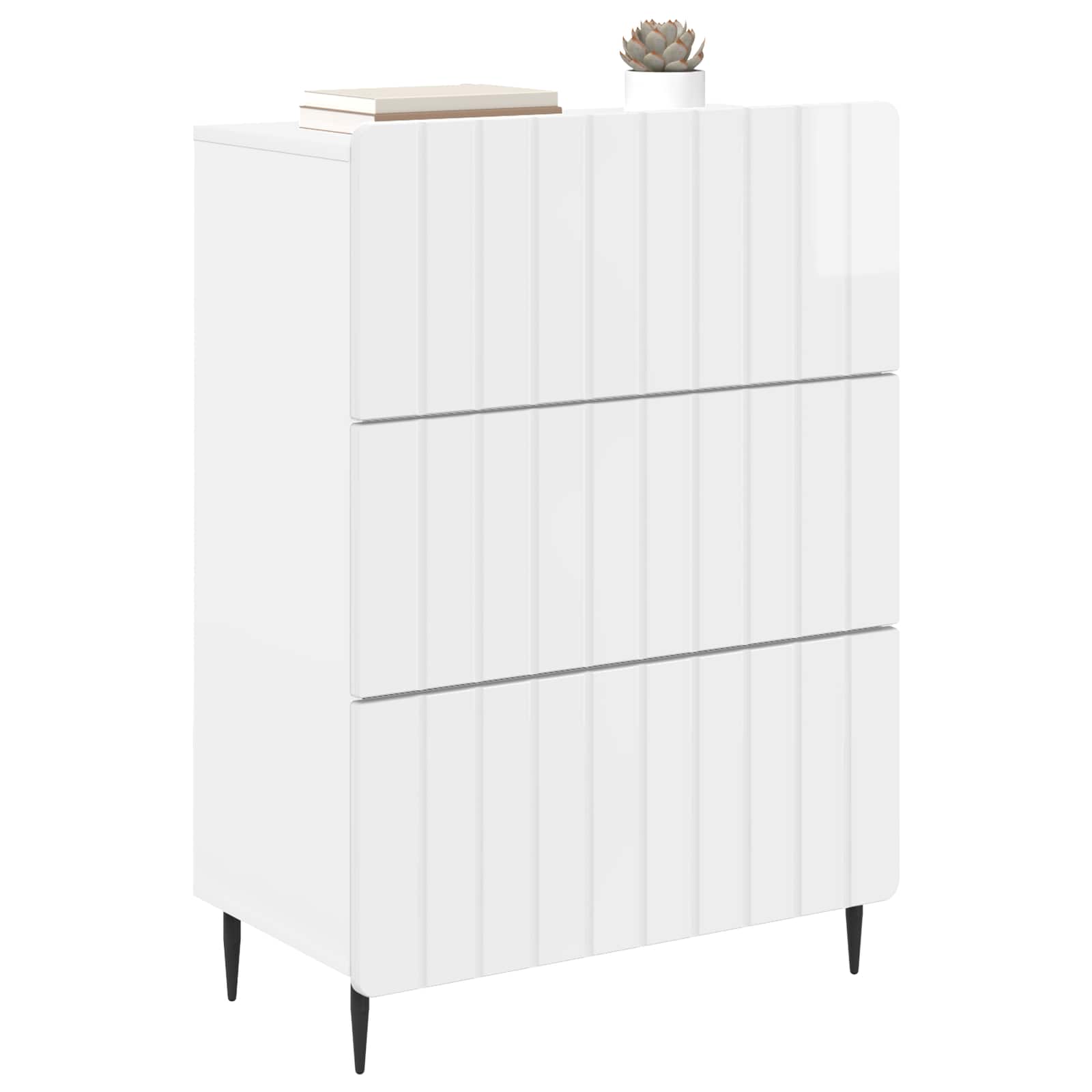 Ormar s ladicama Bijela visokog sjaja 66 x 34,5 x 92 cm