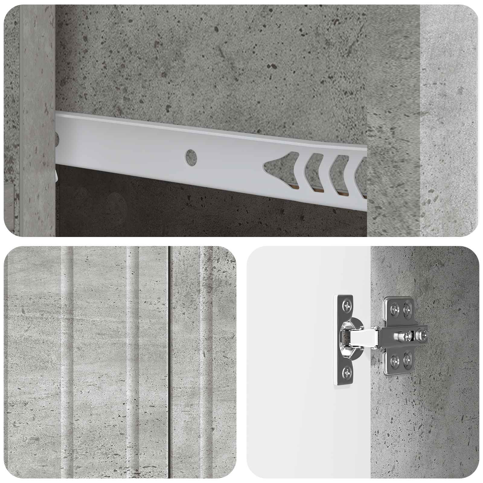 Kreveta Betonska siva 66 x 34,5 x 91,5 cm Konstruirano drvo