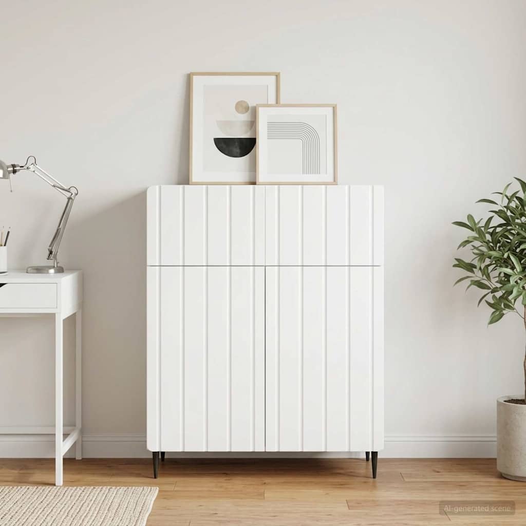 Kreveta s ladicama Bijela visokog sjaja 66 x 34,5 x 92 cm