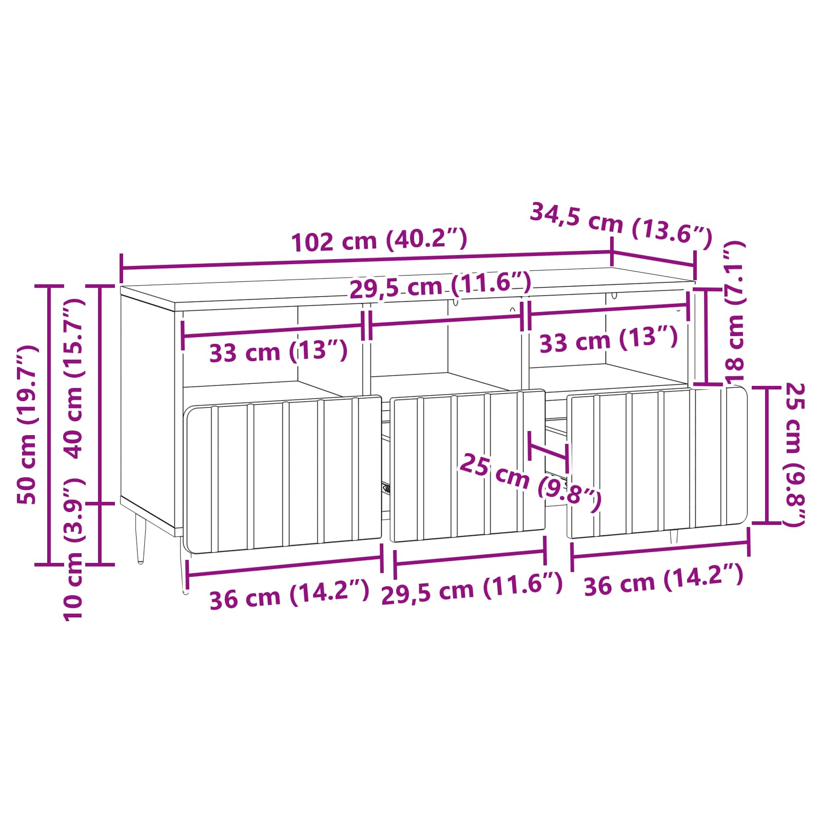 TV ormar Hrast sonoma 102 x 34,5 x 50 cm Konstruirano drvo