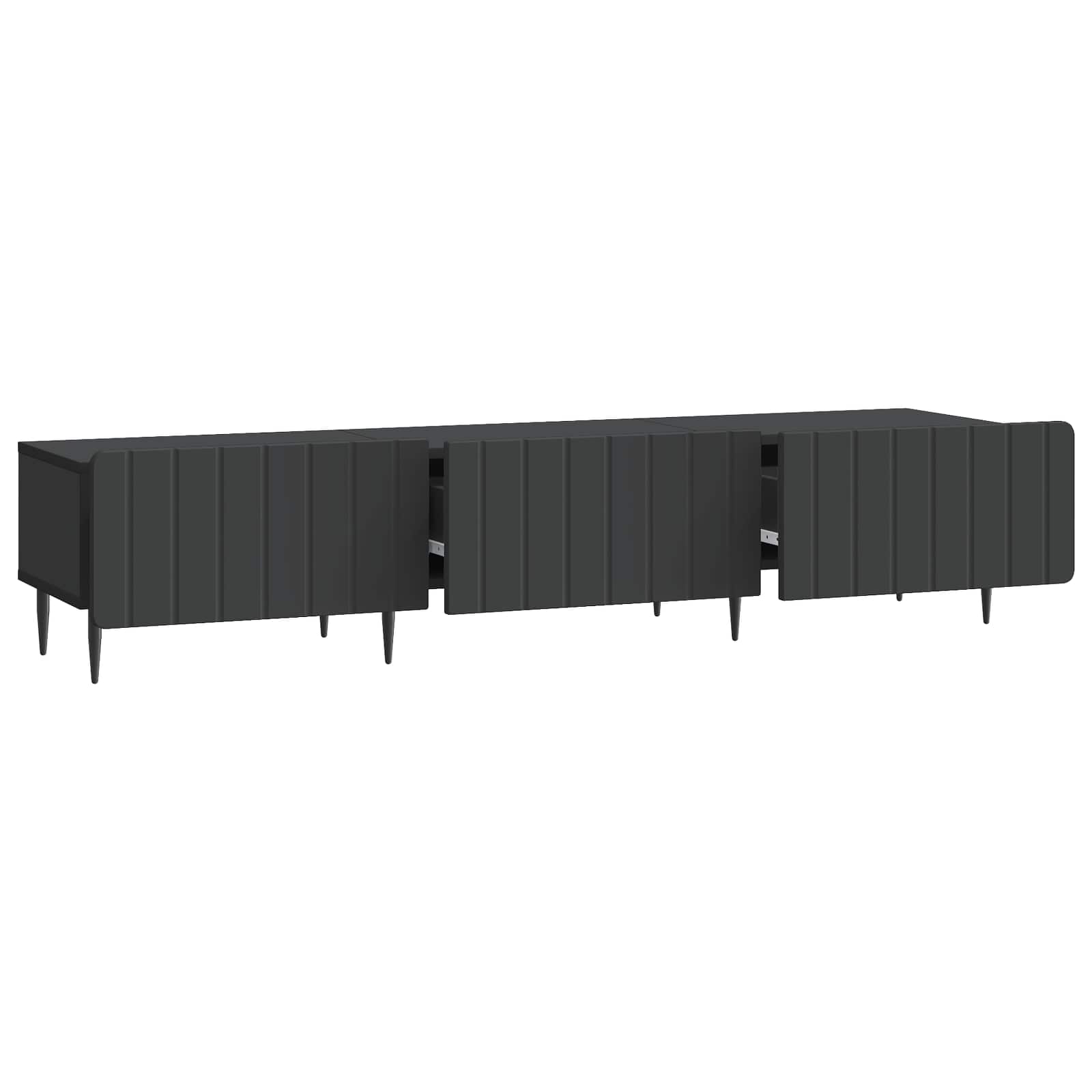 TV ormar s ladicama Crna 147 x 34,5 x 32 cm Konstruirano drvo