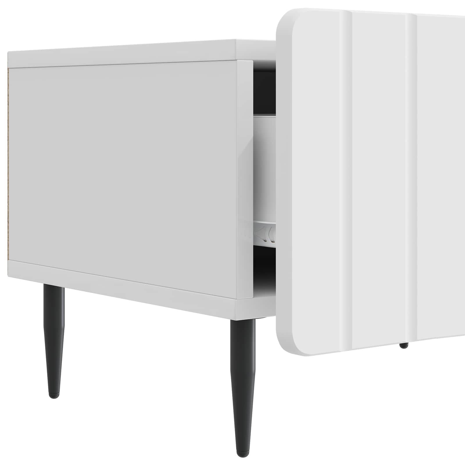 TV ormar s ladicama Bijela visokog sjaja 147 x 34,5 x 32 cm