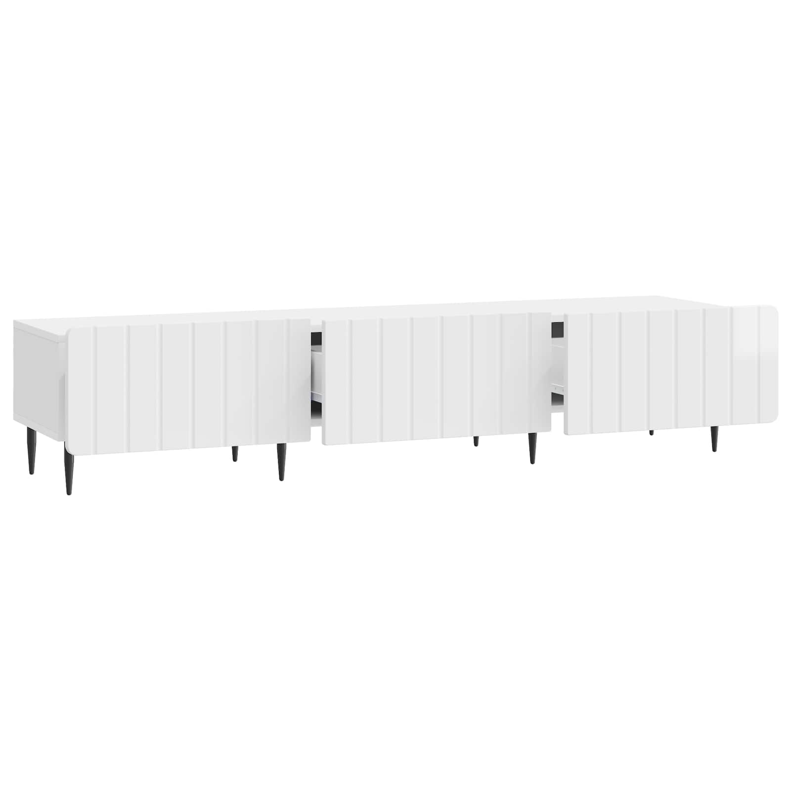 TV ormar s ladicama Bijela visokog sjaja 147 x 34,5 x 32 cm