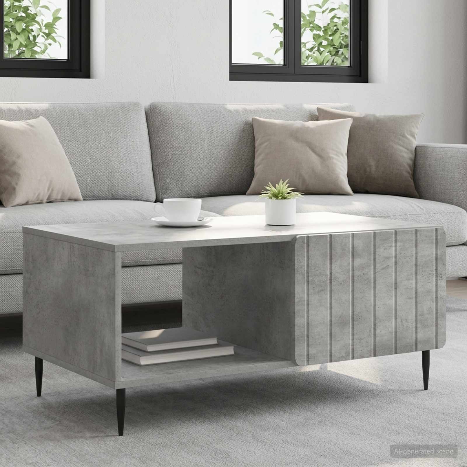 Kava Stol Betonska siva 90 x 50 x 40 cm Konstruirano drvo