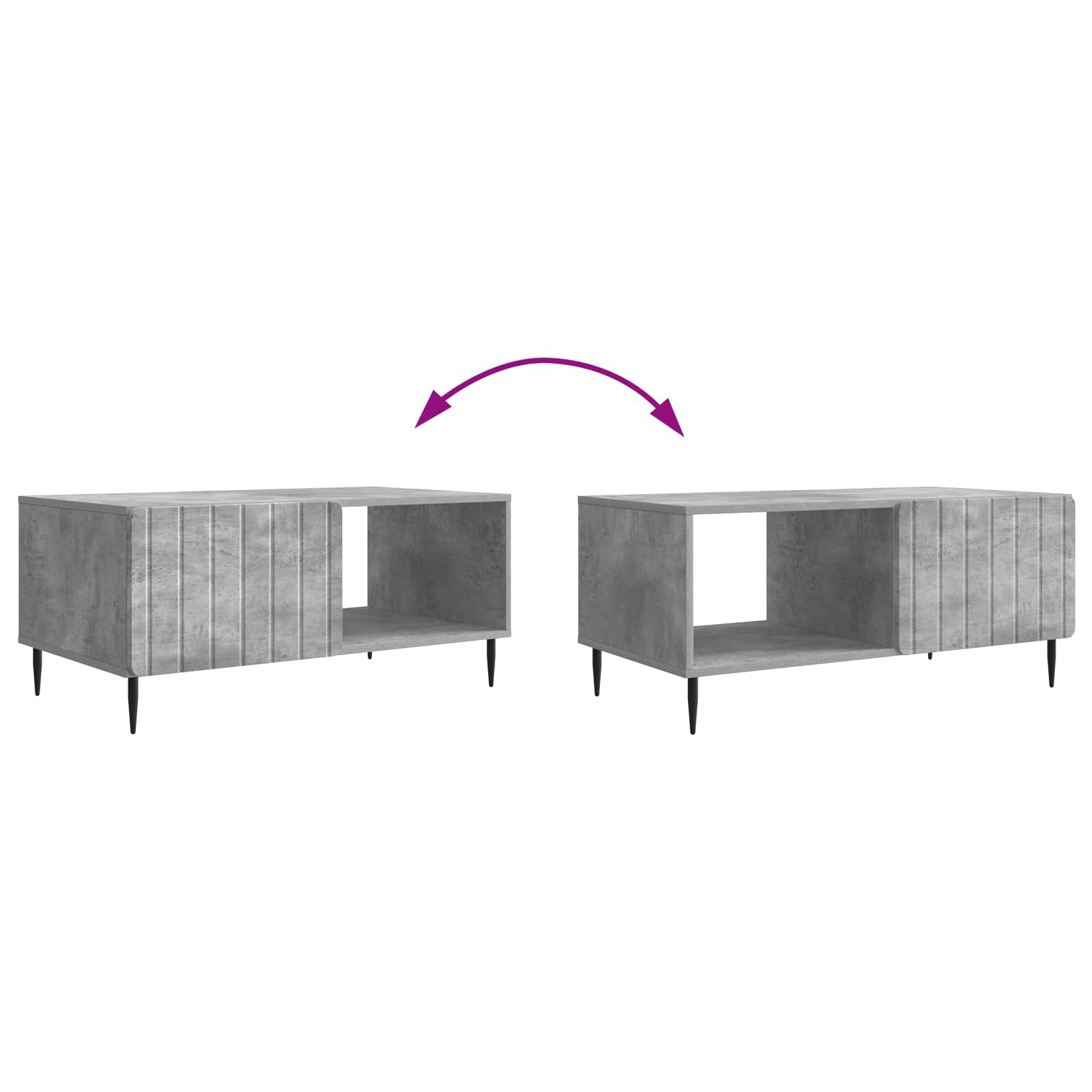 Kava Stol Betonska siva 90 x 50 x 40 cm Konstruirano drvo