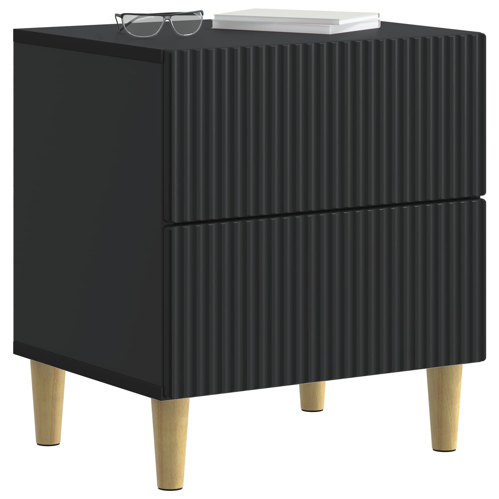 Noćni ormar s ladicama Crna 43 x 34,5 x 48 cm Konstruirano drvo