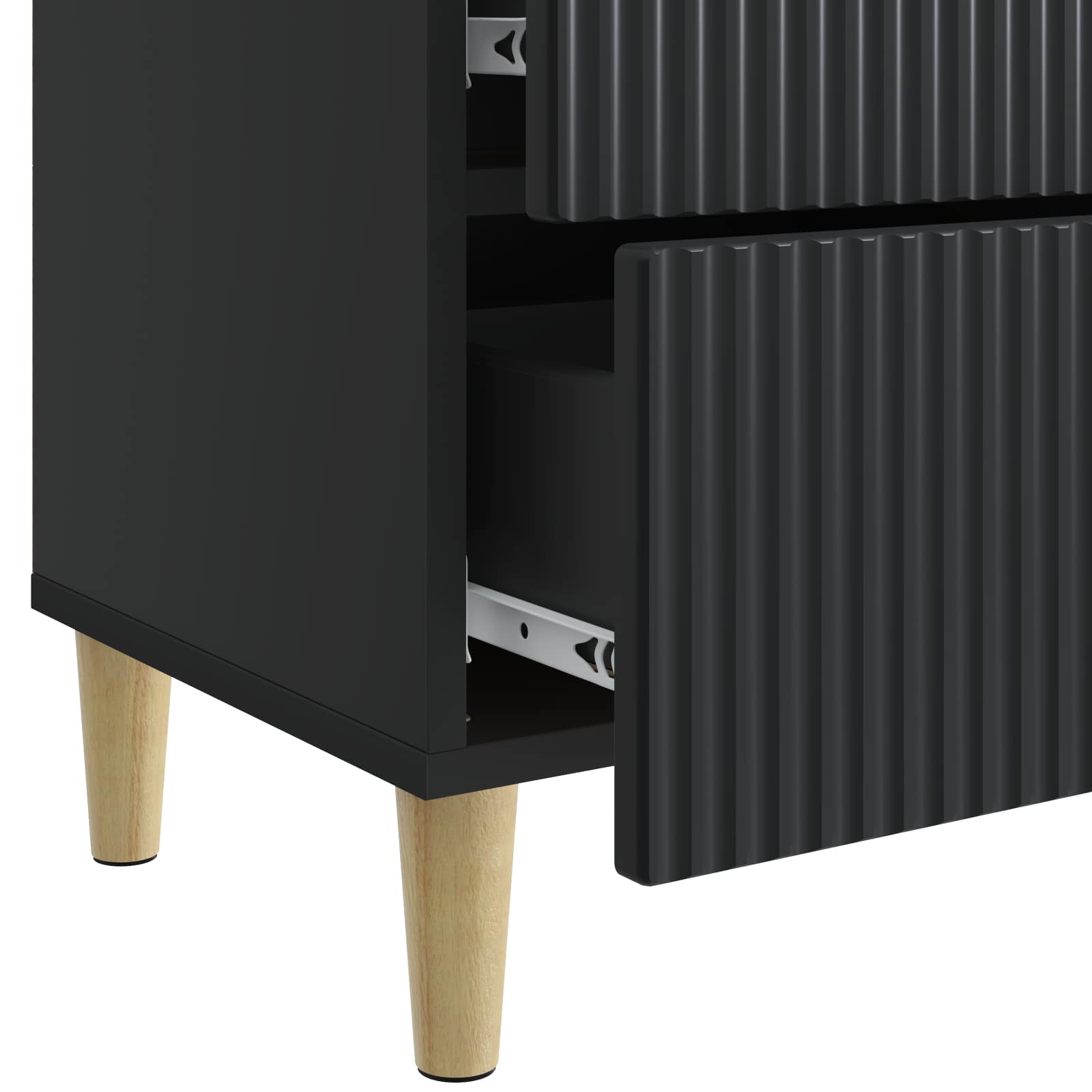 Noćni ormar 2 pcs Crna 43 x 34,5 x 48 cm Konstruirano drvo