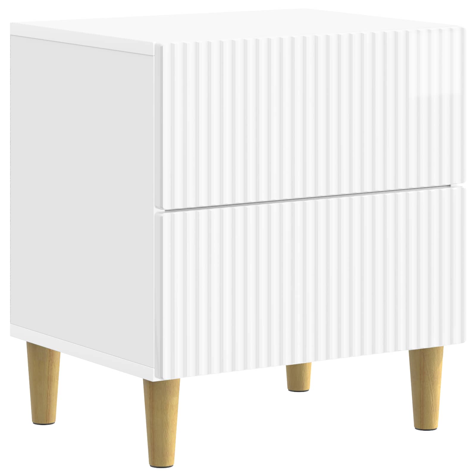 Noćni ormar s ladicama Bijela visokog sjaja 43 x 34,5 x 48 cm