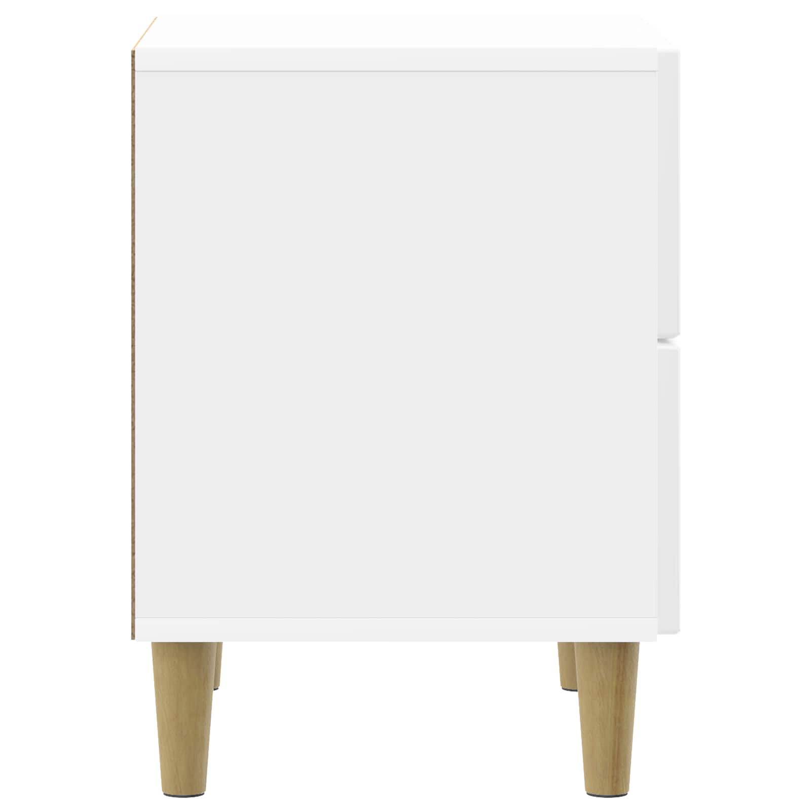 Noćni ormar s ladicama Bijela visokog sjaja 43 x 34,5 x 48 cm