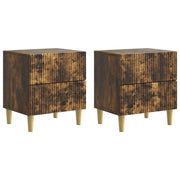 Noćni ormar s ladicama 2 pcs Dimljeni hrast 43 x 34,5 x 48 cm
