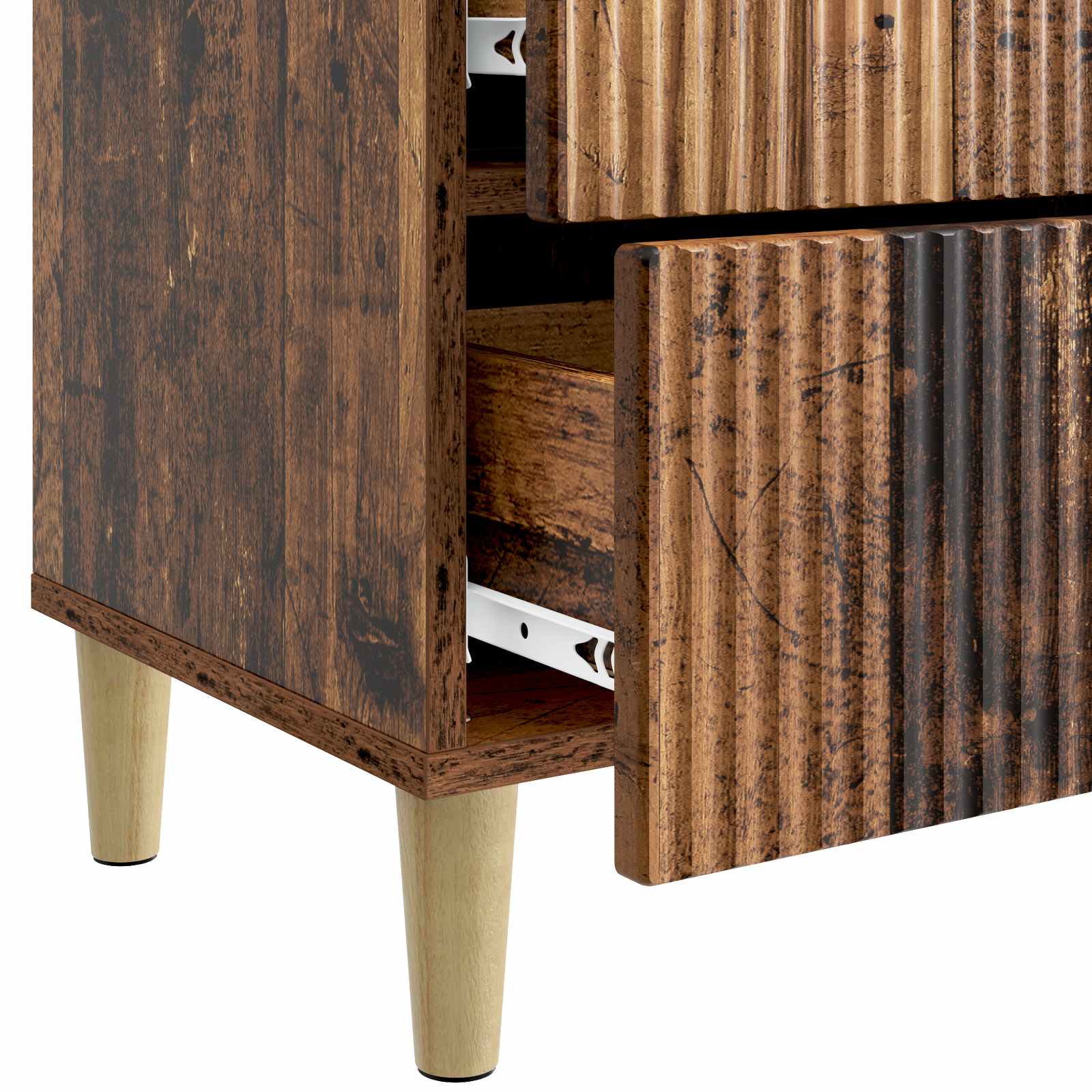 Noćni ormar s ladicama 2 pcs Staro drvo 43 x 34,5 x 48 cm