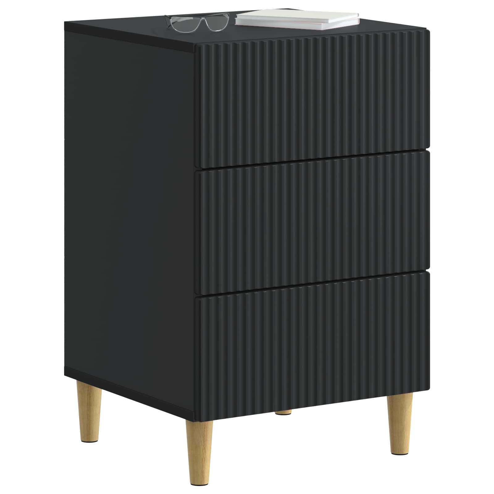 Noćni ormar s ladicama Crna 43 x 41 x 66,5 cm Konstruirano drvo