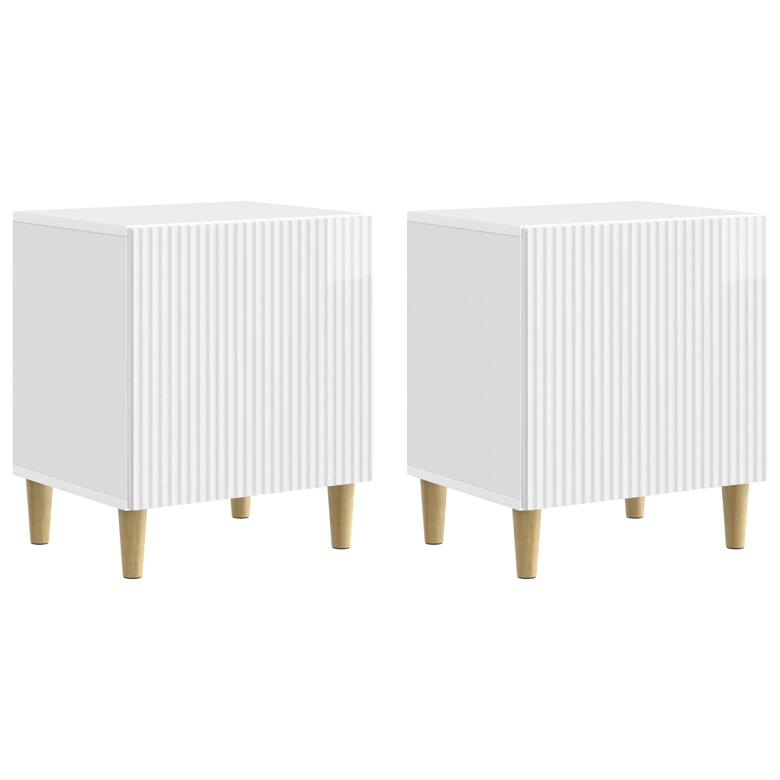 Noćni ormar 2 pcs Bijela visokog sjaja 43 x 34,5 x 50 cm
