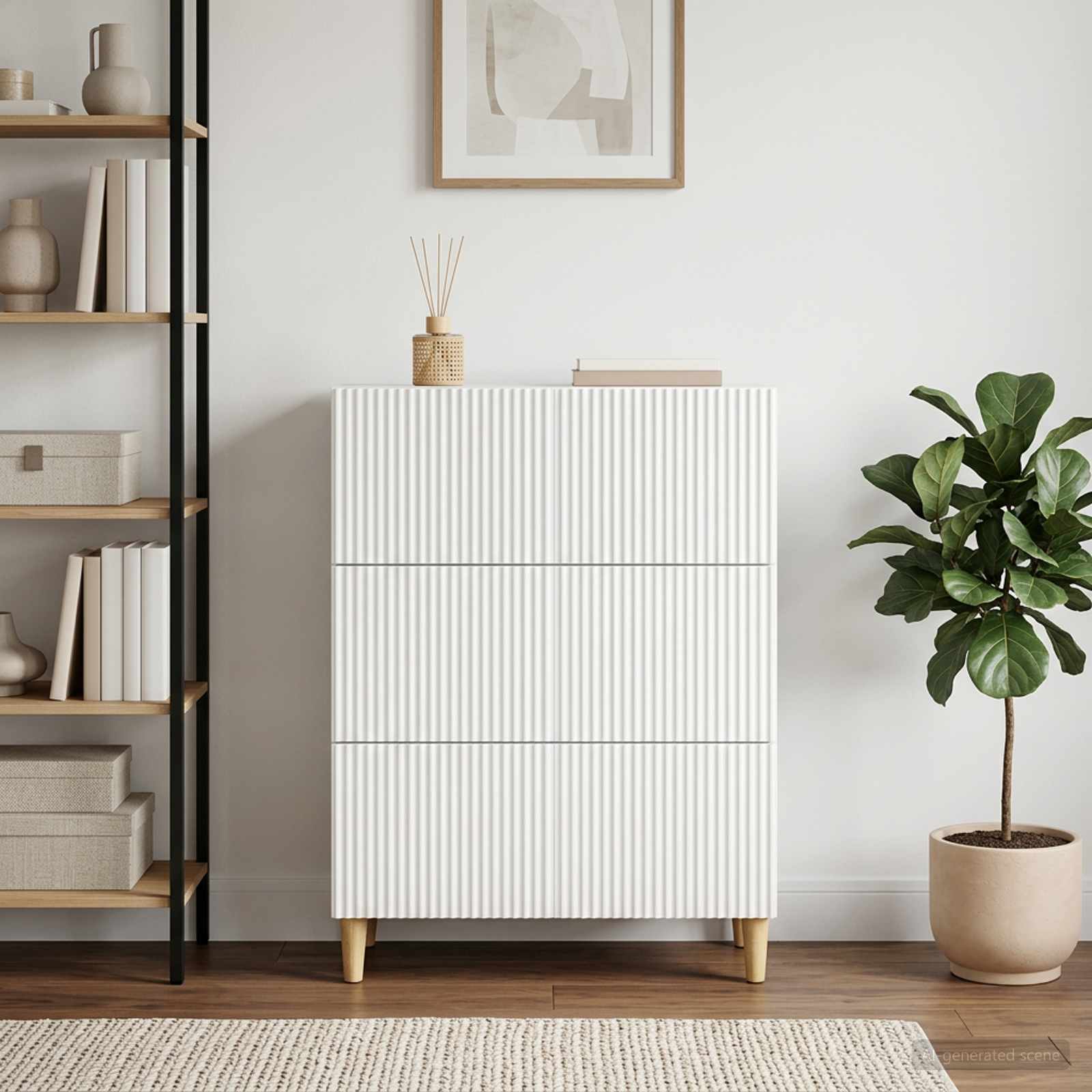 Ormar s ladicama Bijela 66 x 34,5 x 90 cm Konstruirano drvo