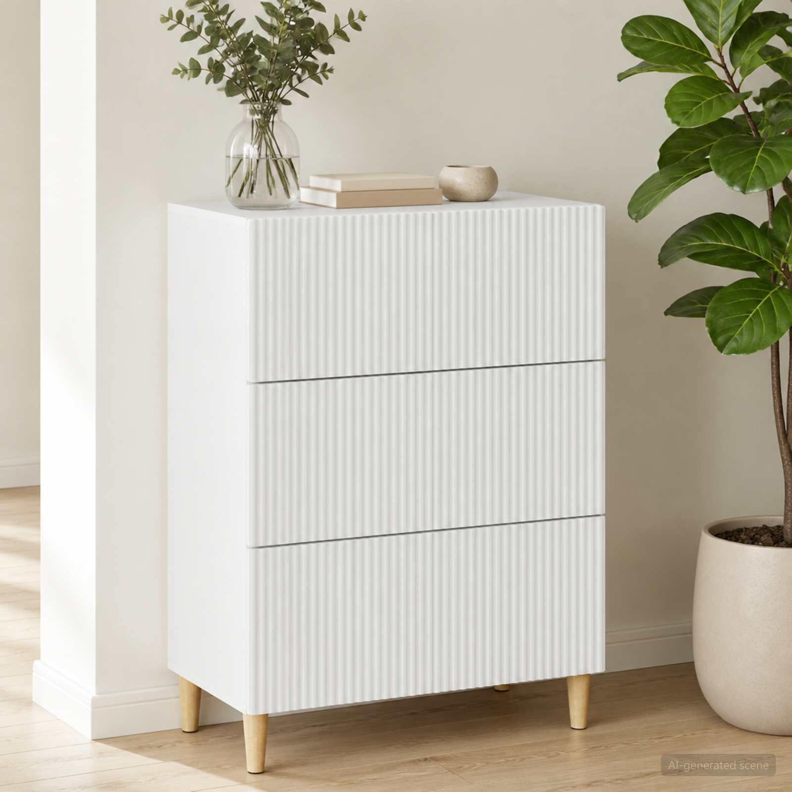 Ormar s ladicama Bijela 66 x 34,5 x 90 cm Konstruirano drvo