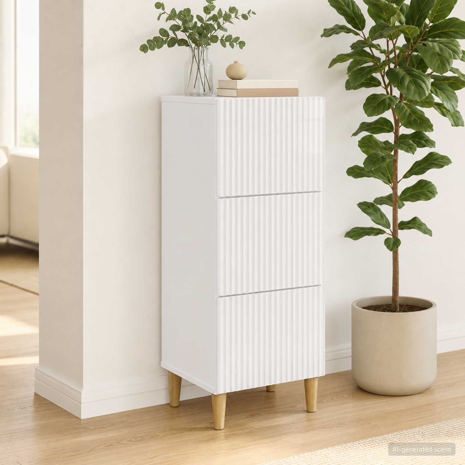 Ormar s ladicama Bijela visokog sjaja 33 x 34,5 x 90 cm