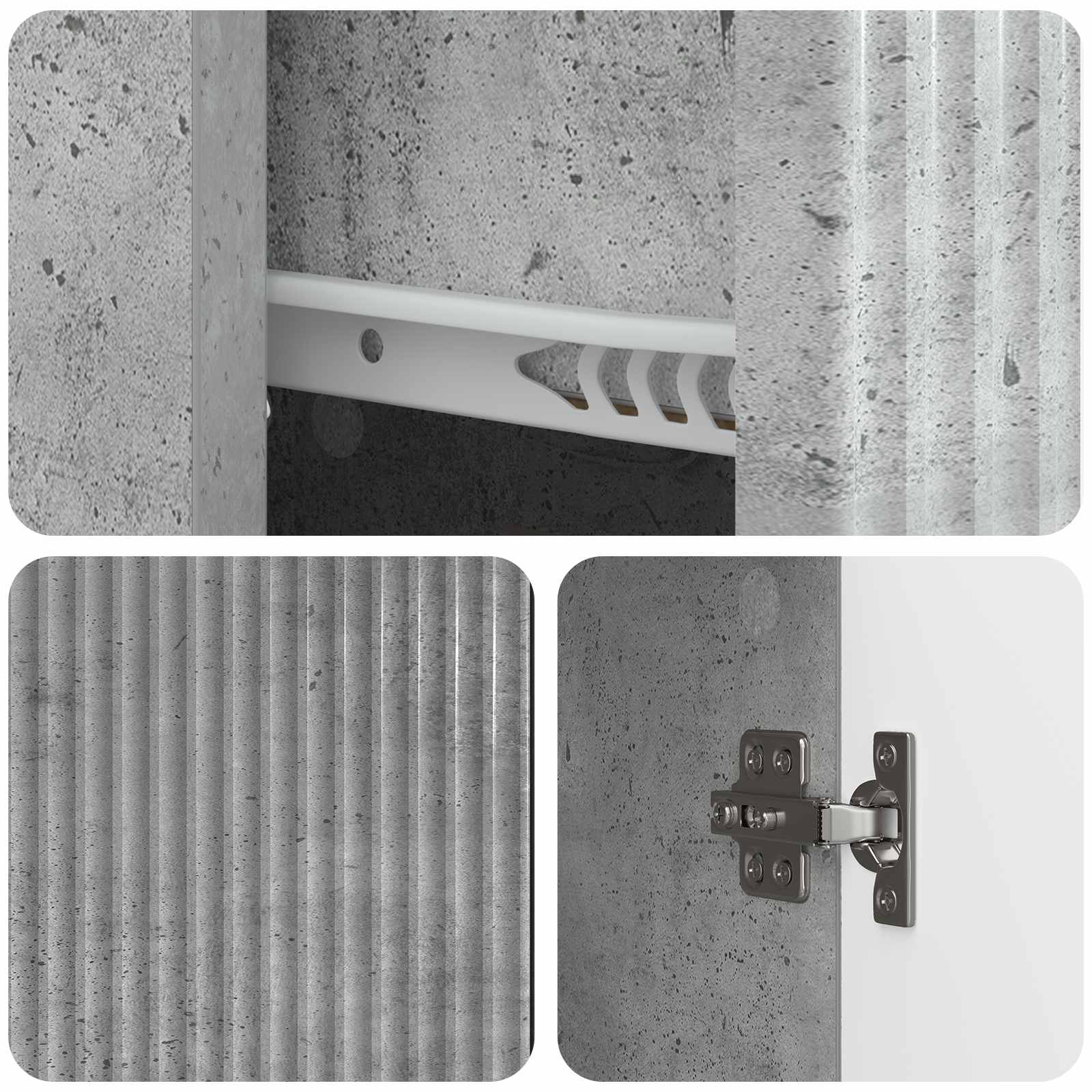 Kreveta Betonska siva 66 x 34,5 x 90 cm Konstruirano drvo