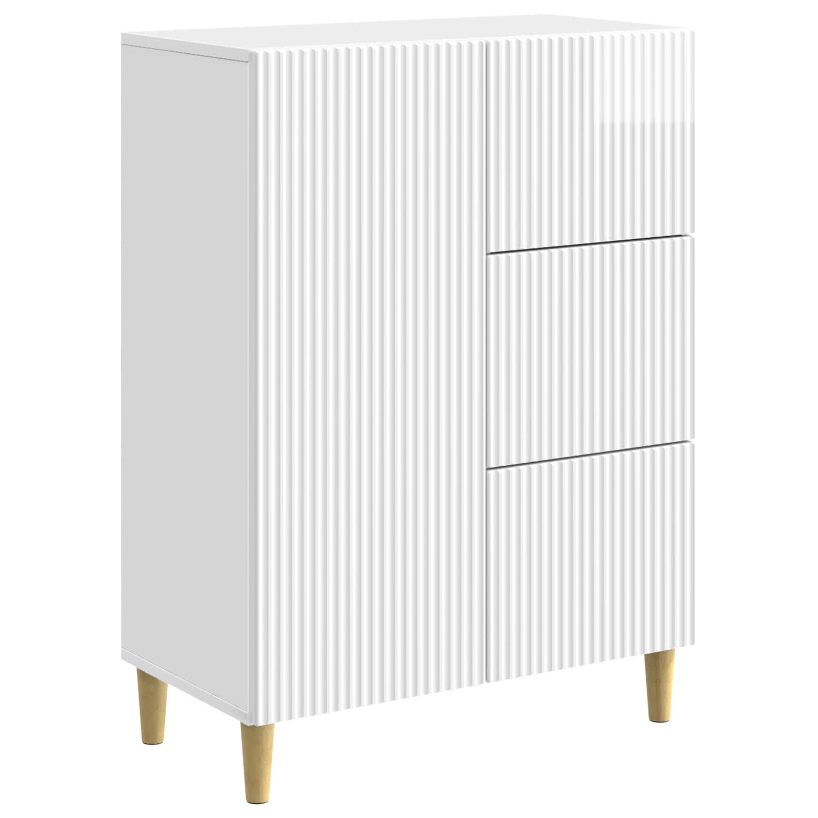 Kreveta s ladicama Bijela visokog sjaja 66 x 34,5 x 90 cm