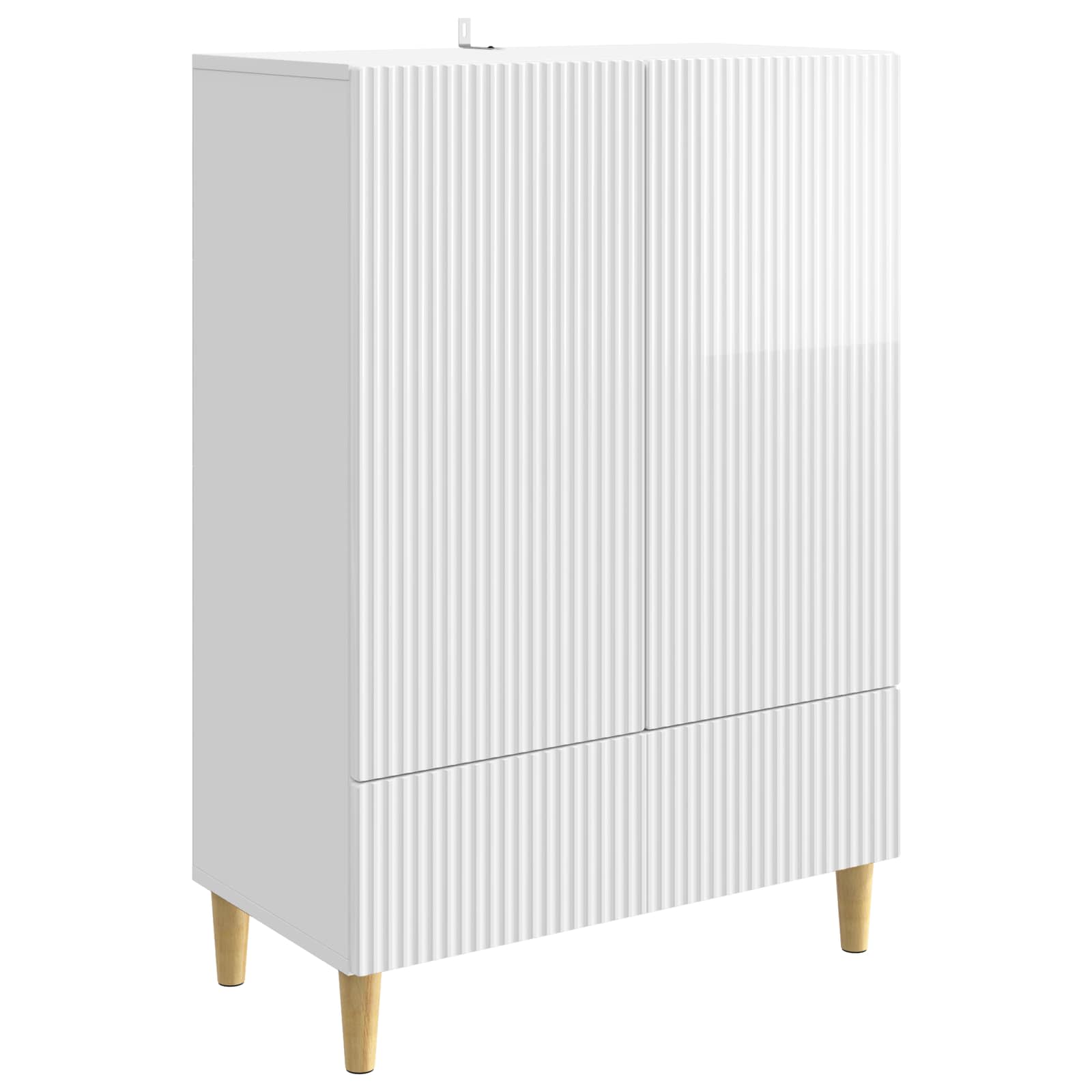 Kreveta s ladicama Bijela visokog sjaja 66 x 34,5 x 95 cm