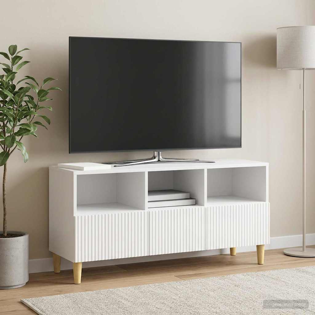 TV ormar s ladicama Bijela visokog sjaja 102 x 34,5 x 50 cm