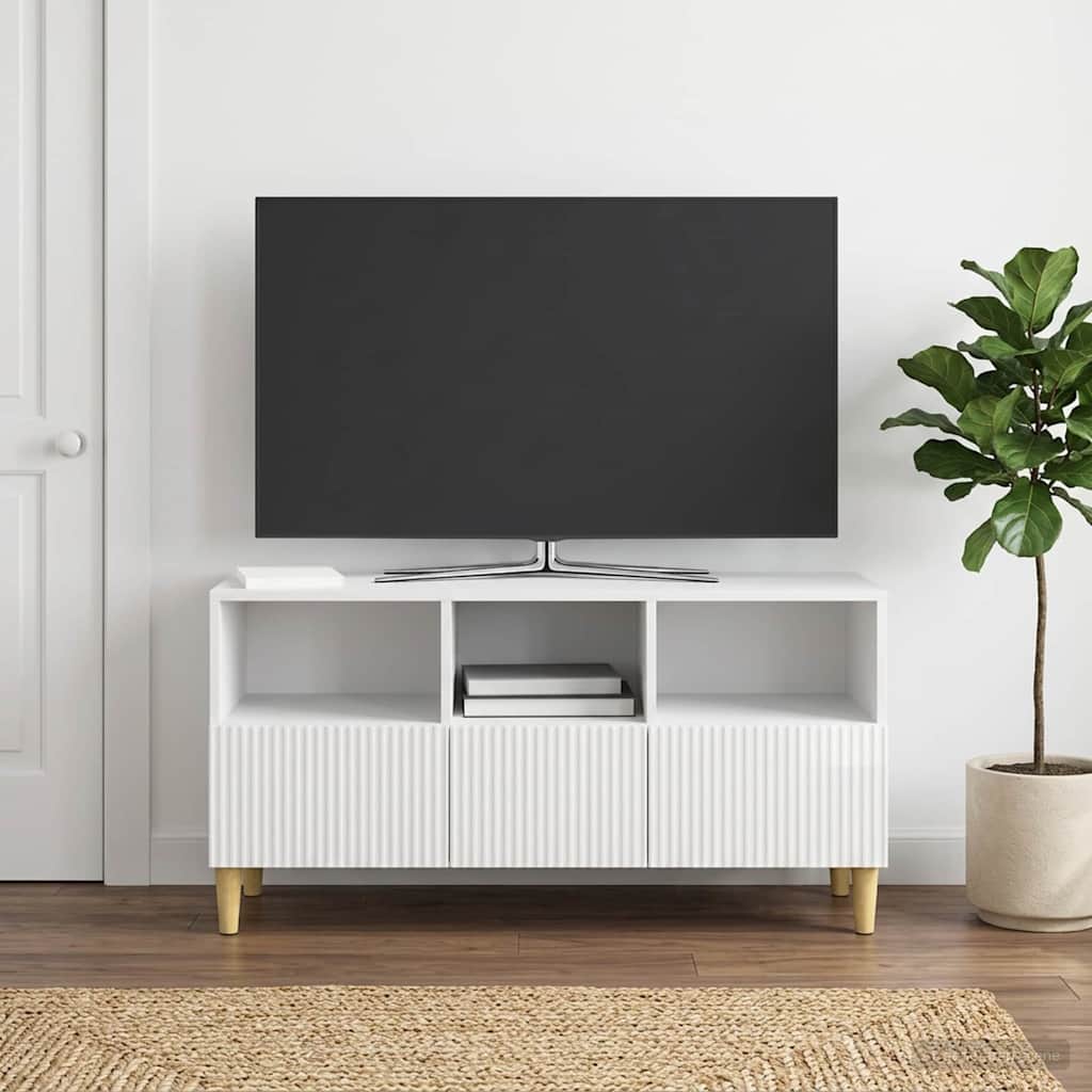 TV ormar s ladicama Bijela visokog sjaja 102 x 34,5 x 50 cm