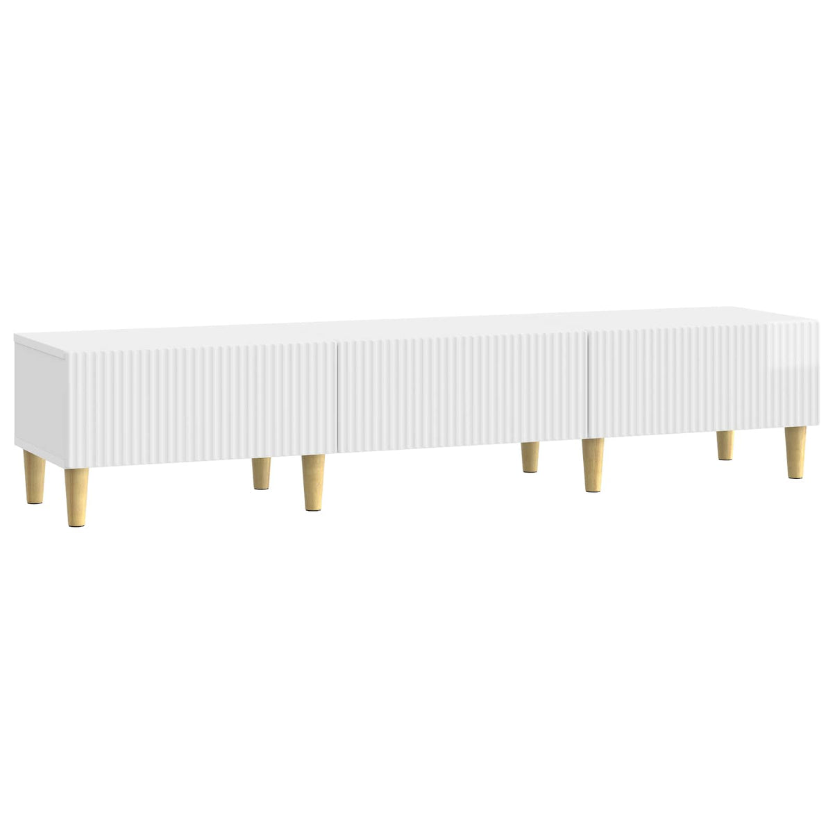 TV ormar s ladicama Bijela visokog sjaja 147 x 34,5 x 30 cm