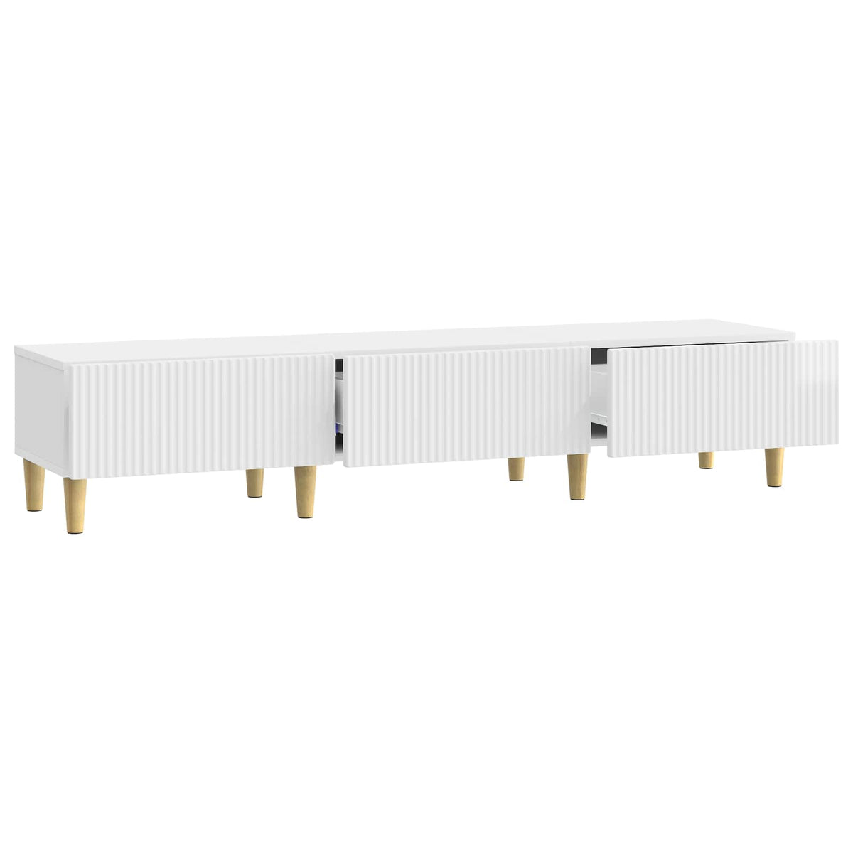 TV ormar s ladicama Bijela visokog sjaja 147 x 34,5 x 30 cm