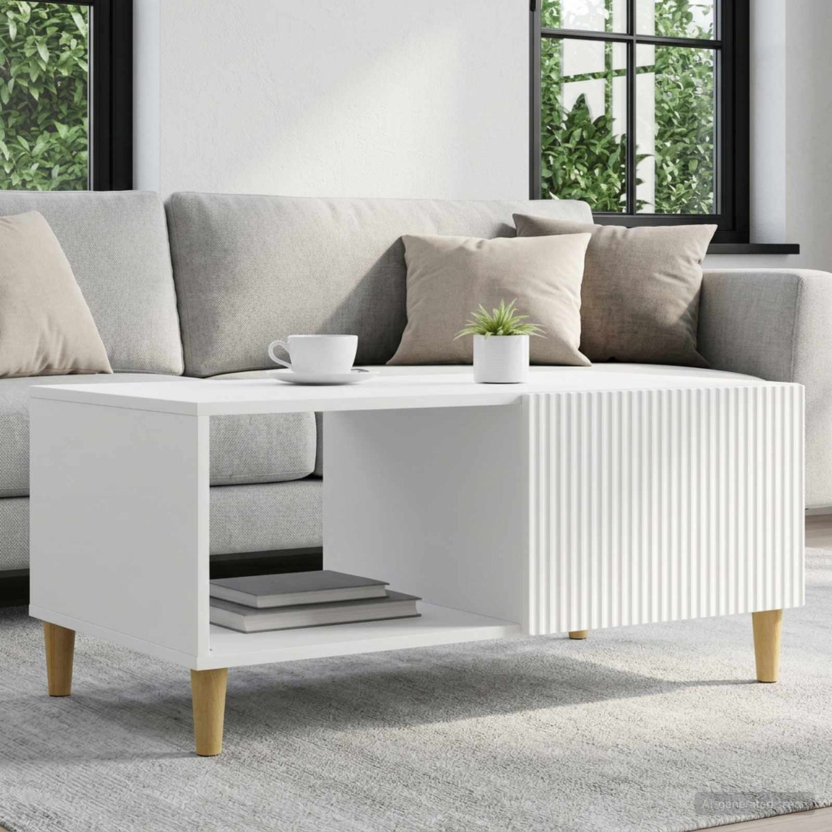 Kava Stol Bijela 90 x 50 x 40 cm Konstruirano drvo