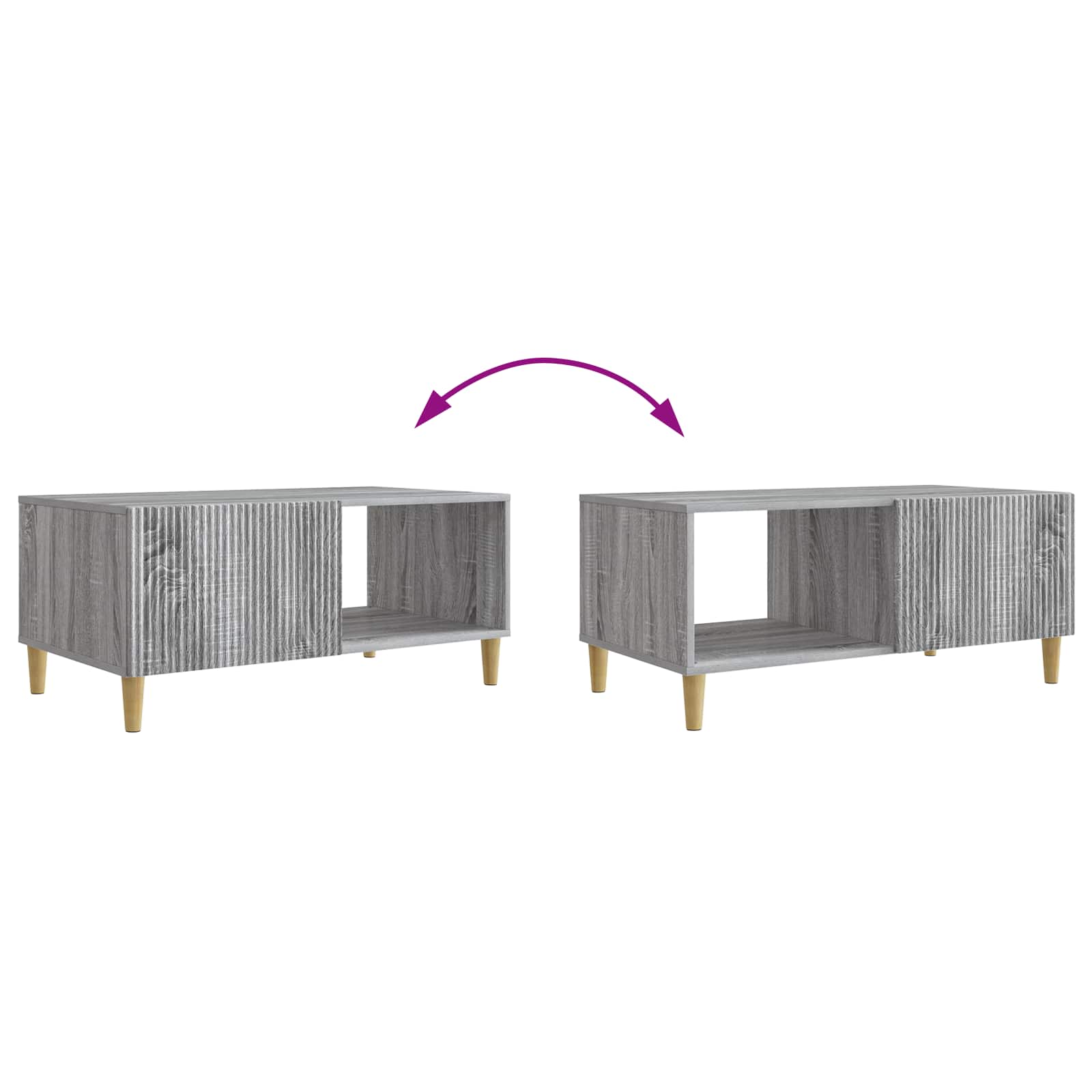 Kava Stol Siva sonoma 90 x 50 x 40 cm Konstruirano drvo