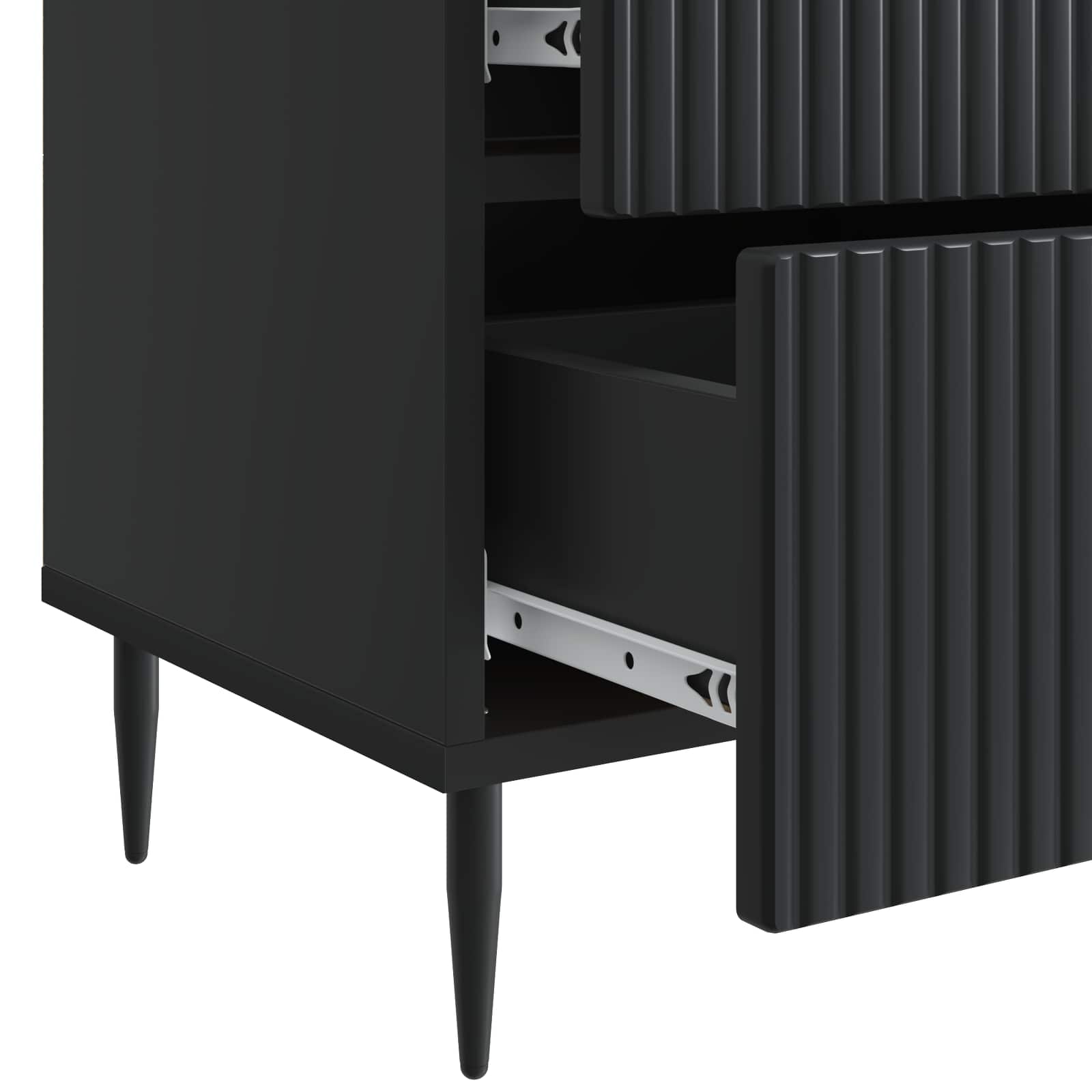 Noćni ormar 2 pcs Crna 43 x 34,5 x 47,5 cm Konstruirano drvo
