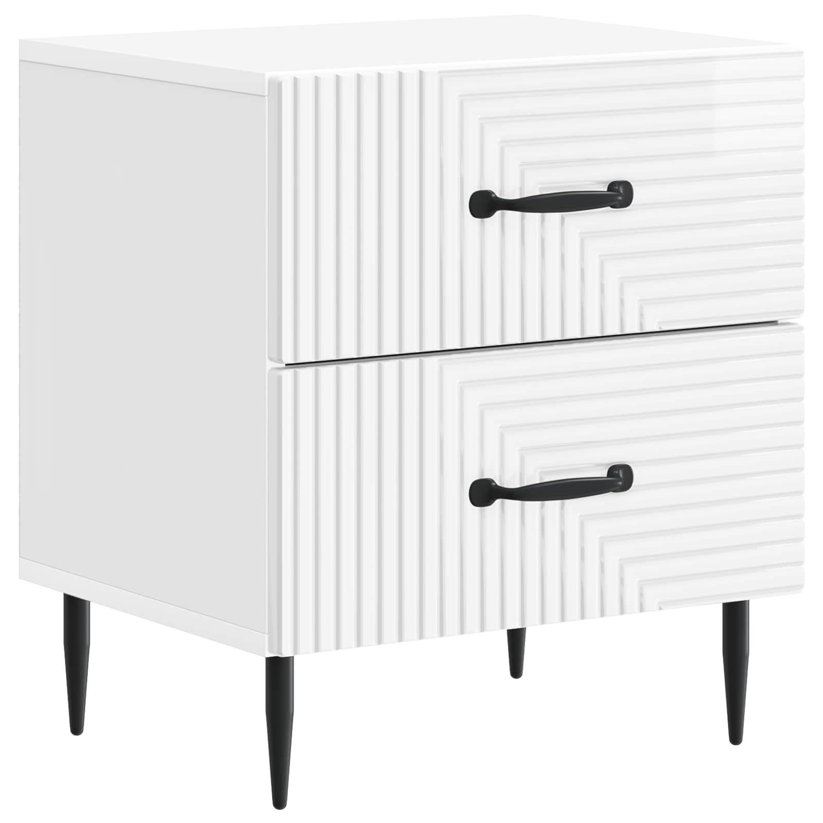 Noćni ormar s ladicama Bijela visokog sjaja 43 x 34,5 x 47,5 cm