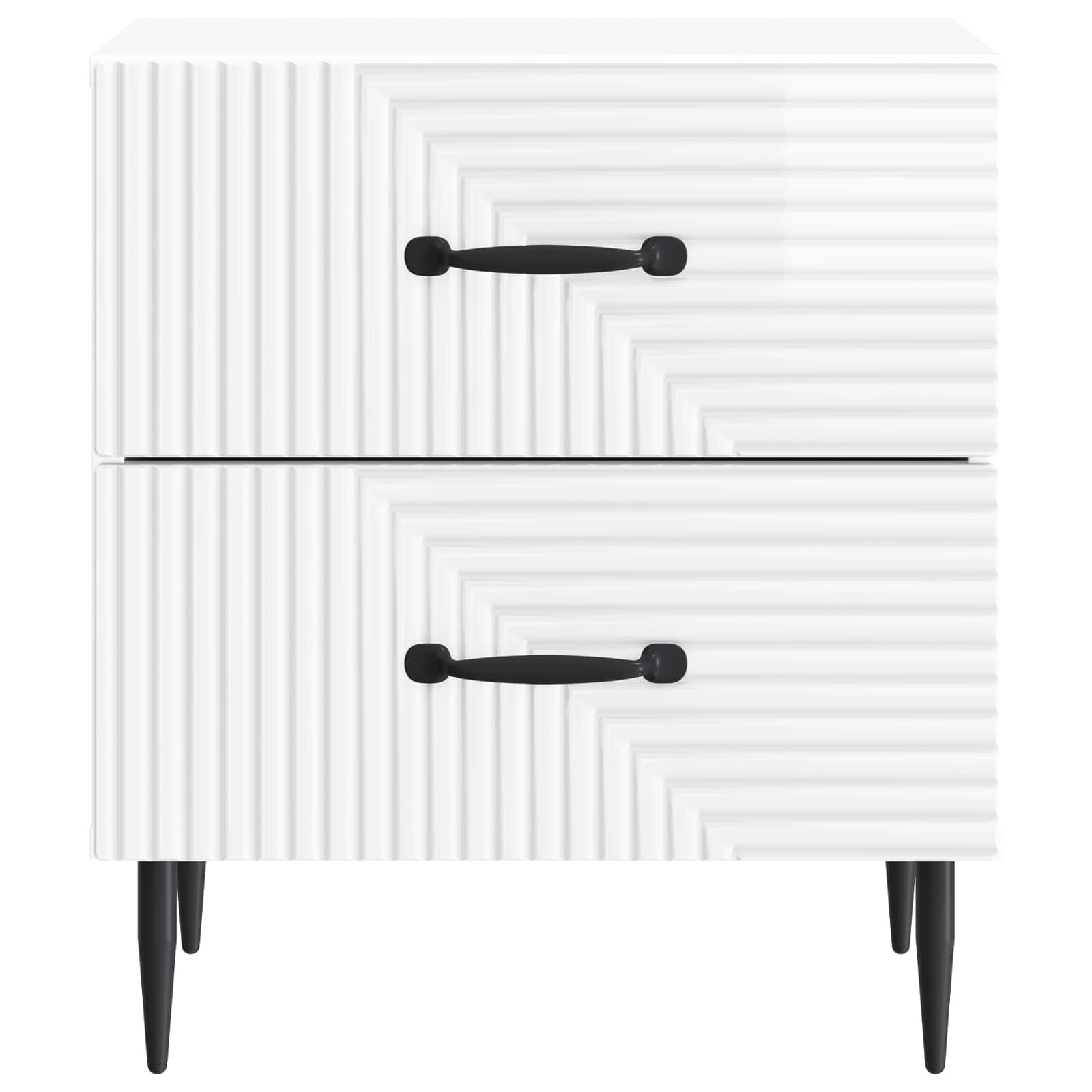 Noćni ormar s ladicama Bijela visokog sjaja 43 x 34,5 x 47,5 cm