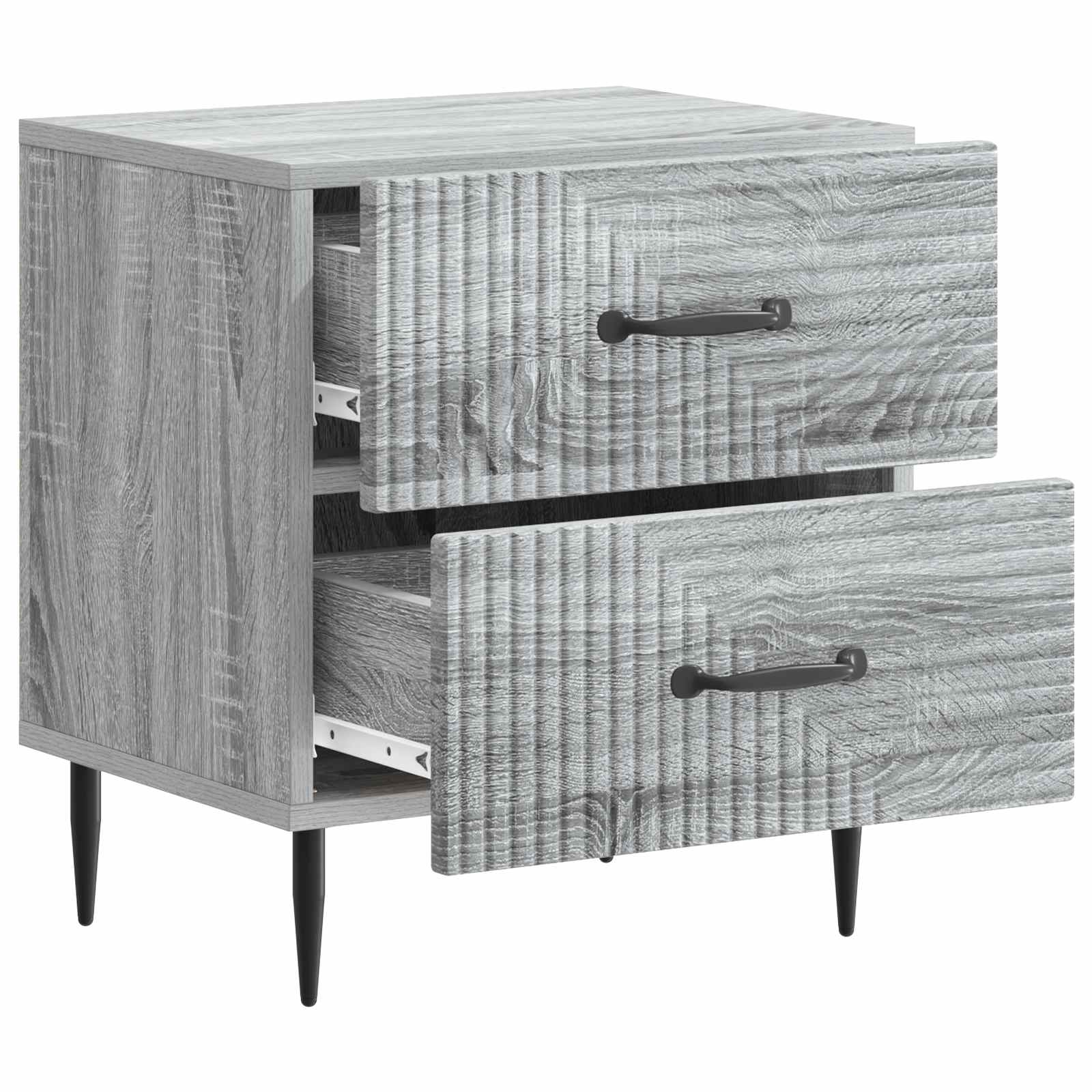 Noćni ormar s ladicama 2 pcs Siva sonoma 43 x 34,5 x 47,5 cm