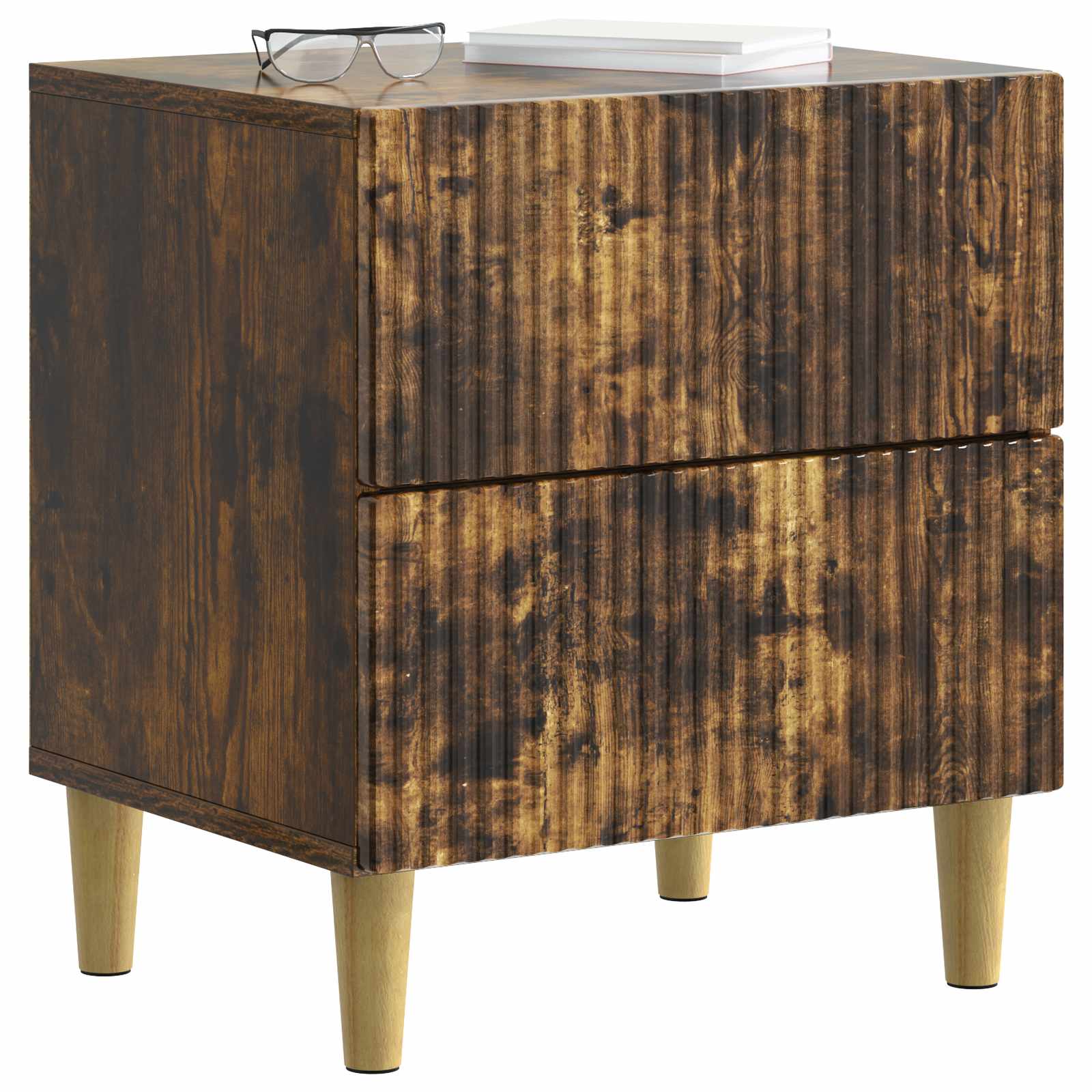 Noćni ormar s ladicama Dimljeni hrast 62 x 34,5 x 47,5 cm