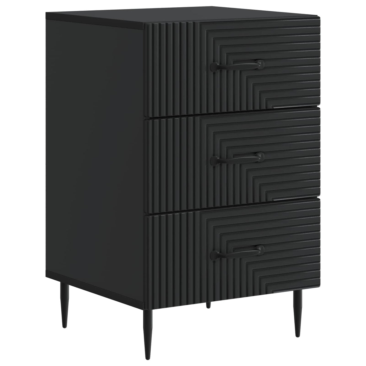 Noćni ormar s ladicama Crna 43 x 41 x 66,5 cm Konstruirano drvo