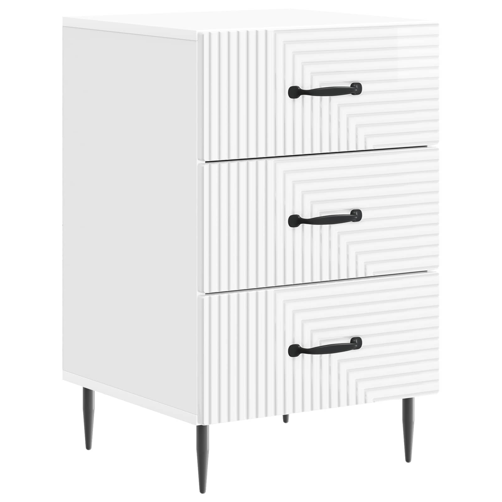 Noćni ormar s ladicama Bijela visokog sjaja 43 x 41 x 66,5 cm