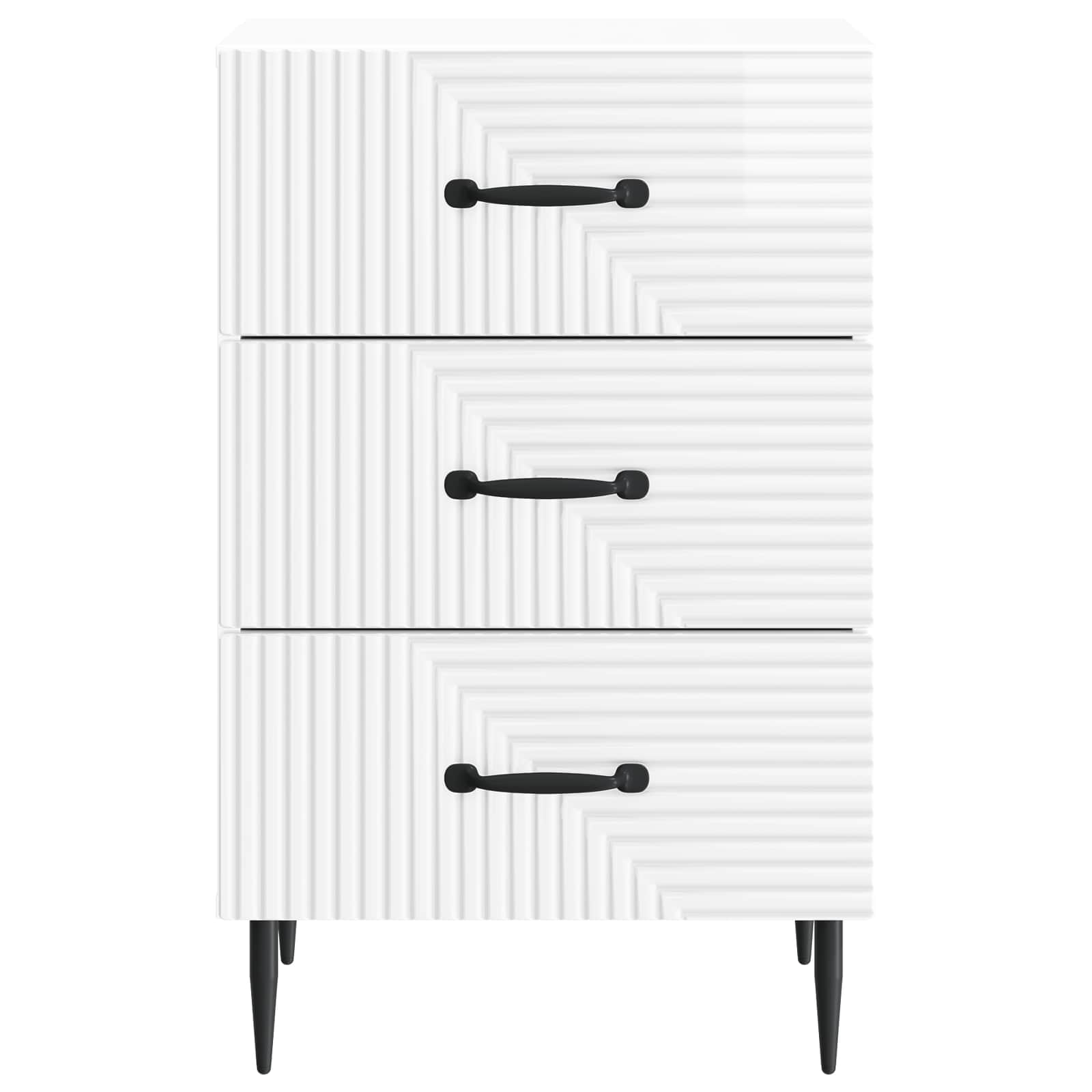 Noćni ormar s ladicama Bijela visokog sjaja 43 x 41 x 66,5 cm