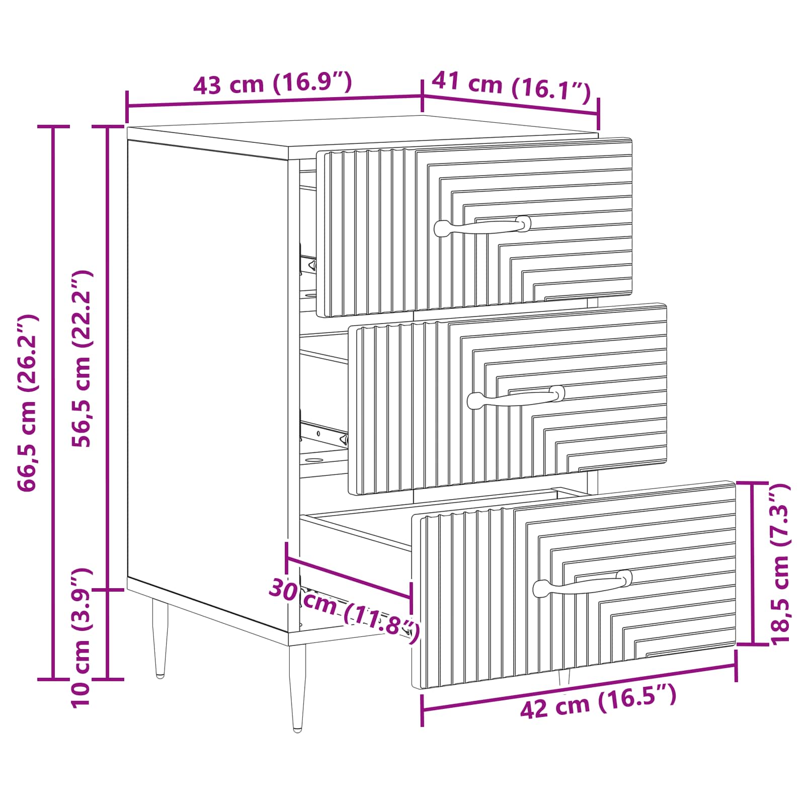Noćni ormar Siva sonoma 43 x 41 x 66,5 cm Konstruirano drvo