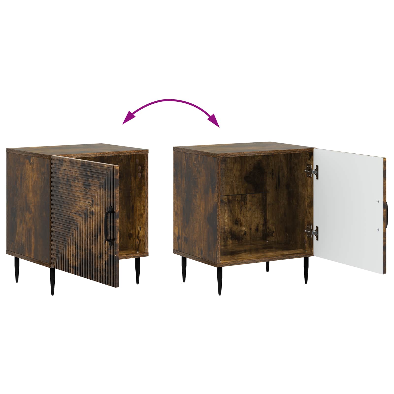 Noćni ormar 2 pcs Dimljeni hrast 43 x 34,5 x 50 cm