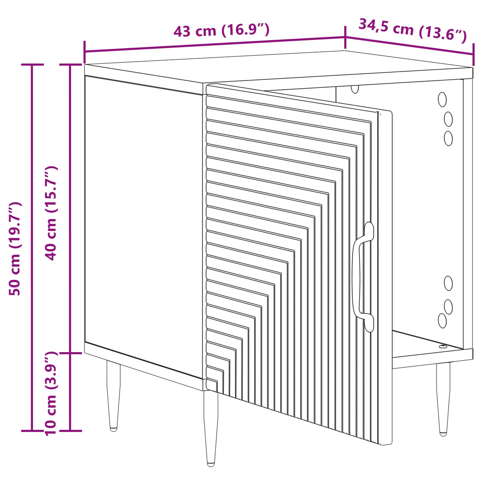 Noćni ormar 2 pcs Staro drvo 43 x 34,5 x 50 cm