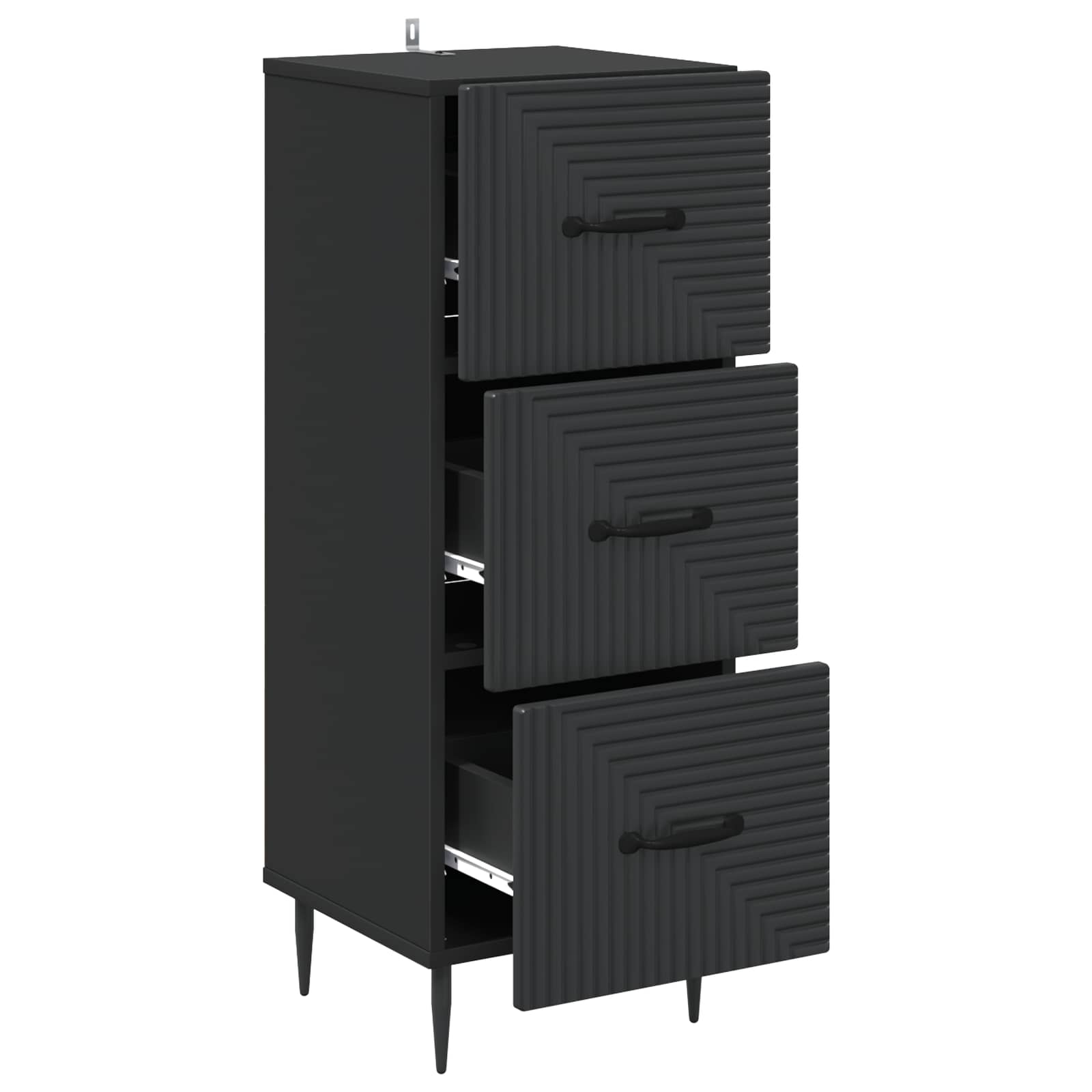 Ormar s ladicama Crna 33 x 34,5 x 89,5 cm Konstruirano drvo