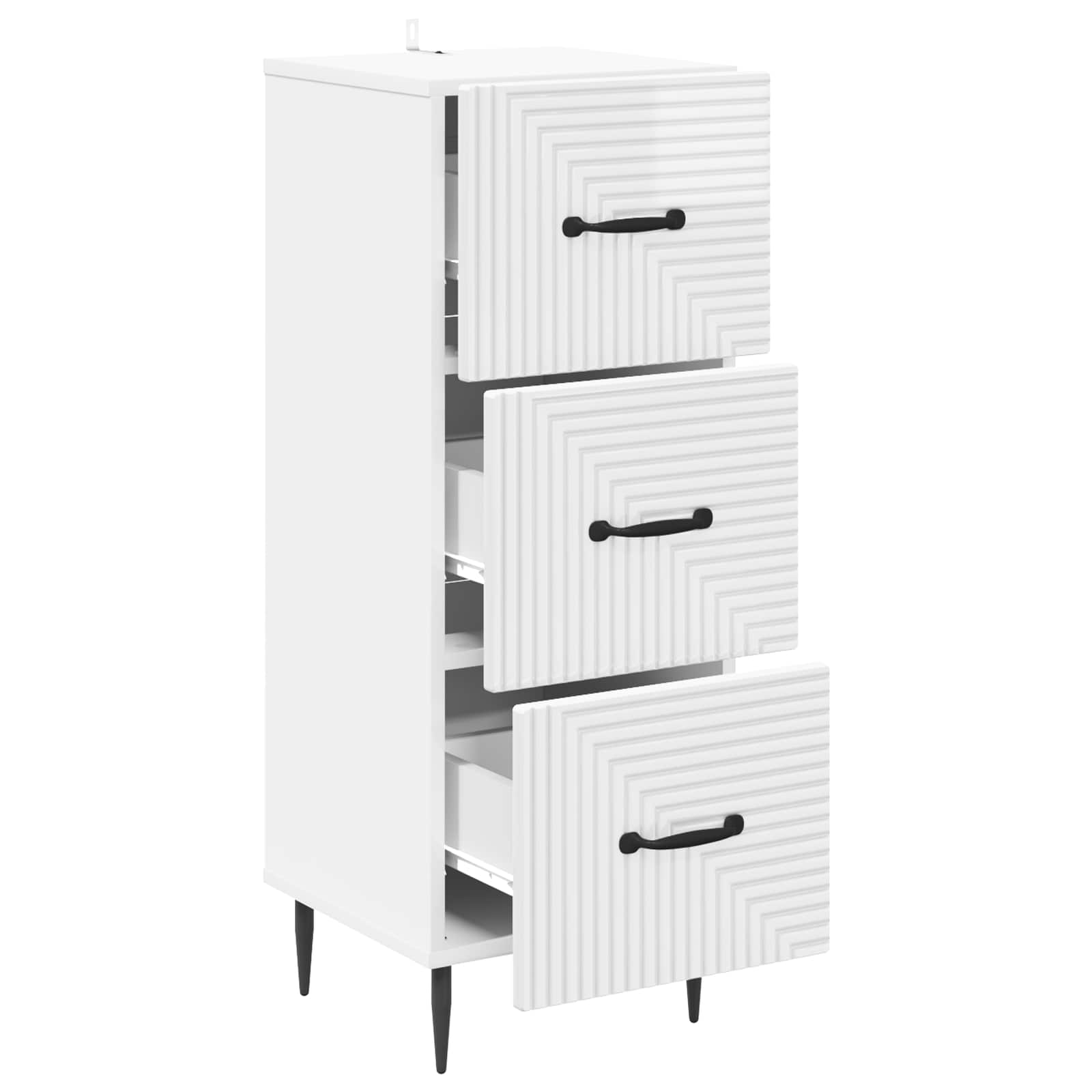 Ormar s ladicama Bijela visokog sjaja 33 x 34,5 x 89,5 cm