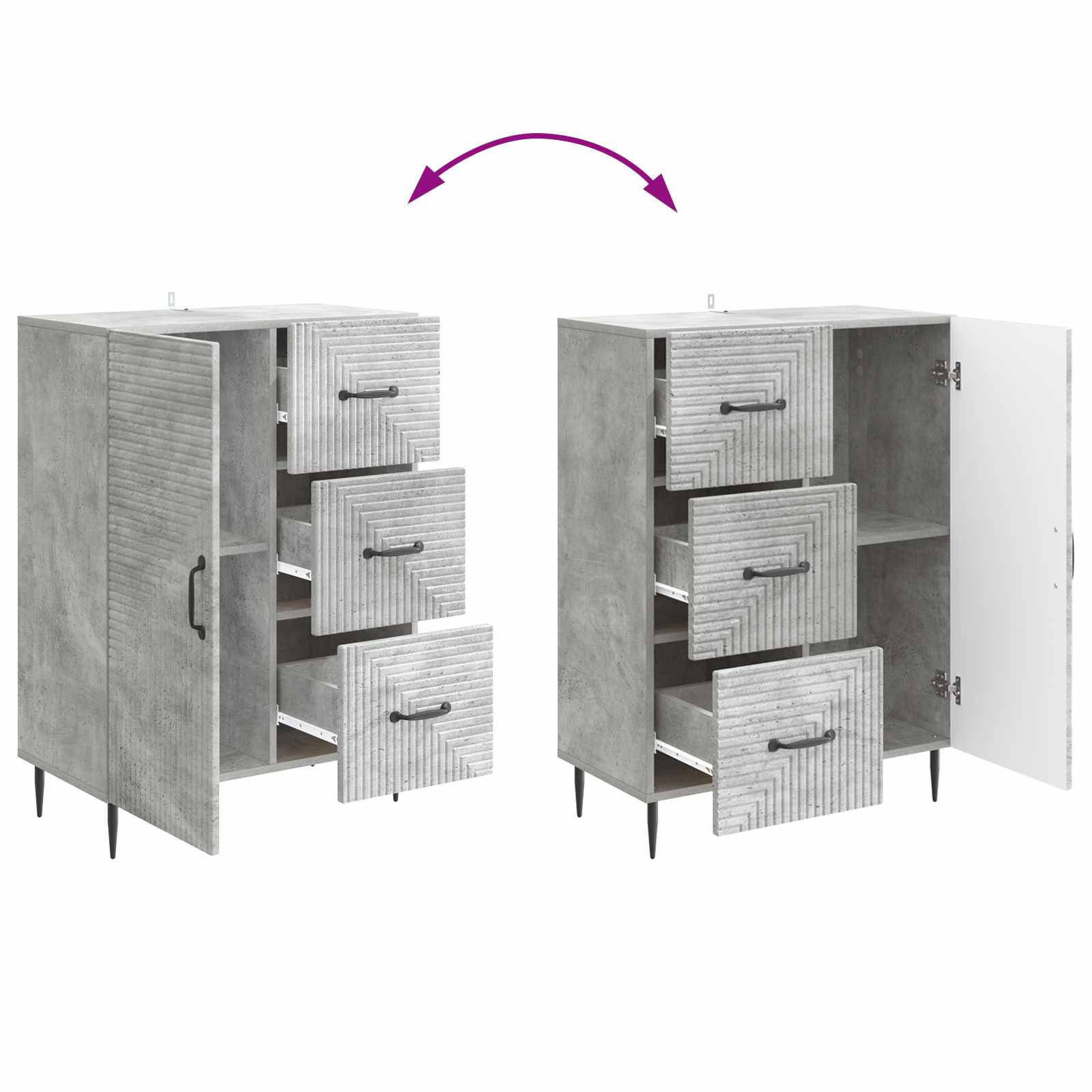 Kreveta Betonska siva 66 x 34,5 x 89,5 cm Konstruirano drvo