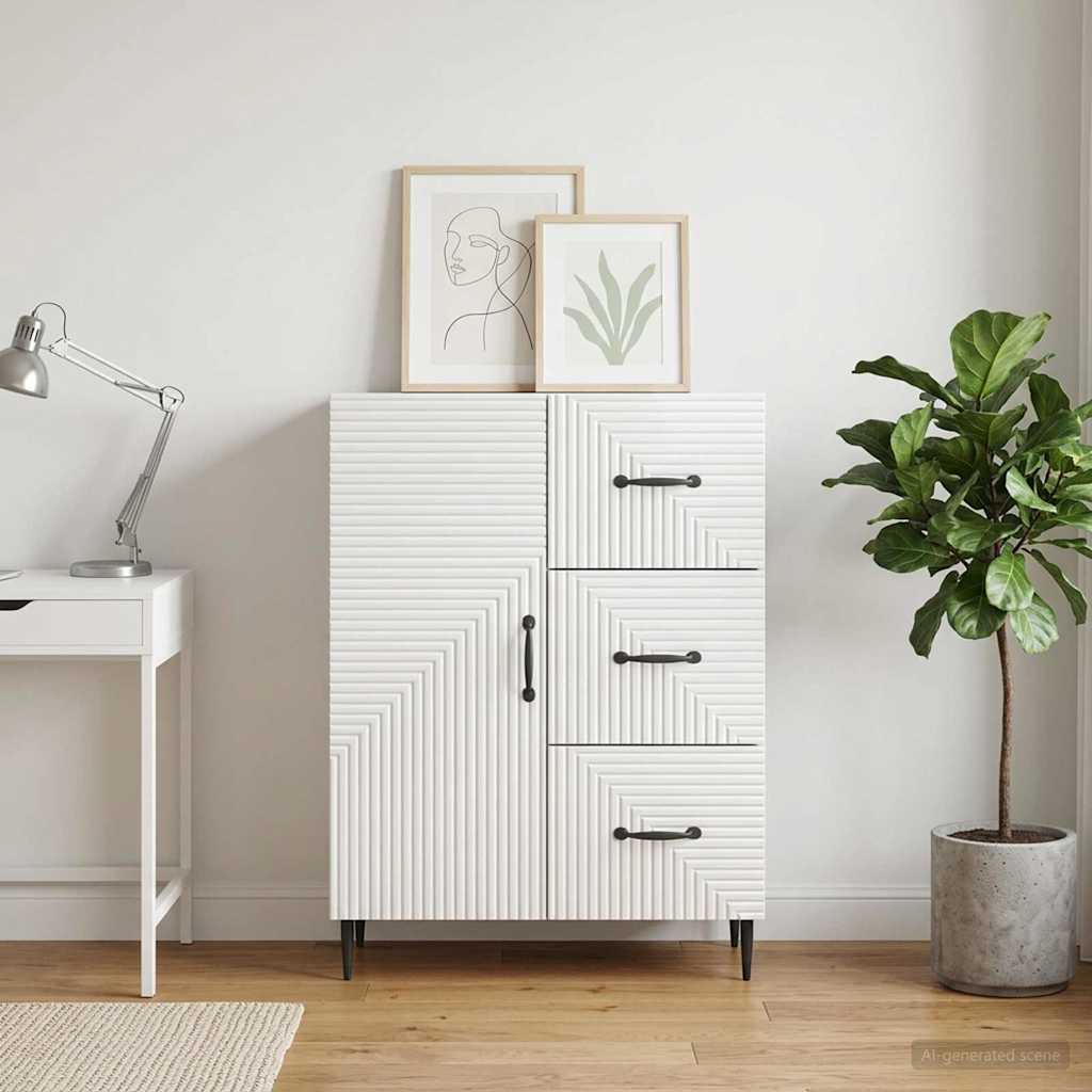 Kreveta s ladicama Bijela visokog sjaja 66 x 34,5 x 89,5 cm