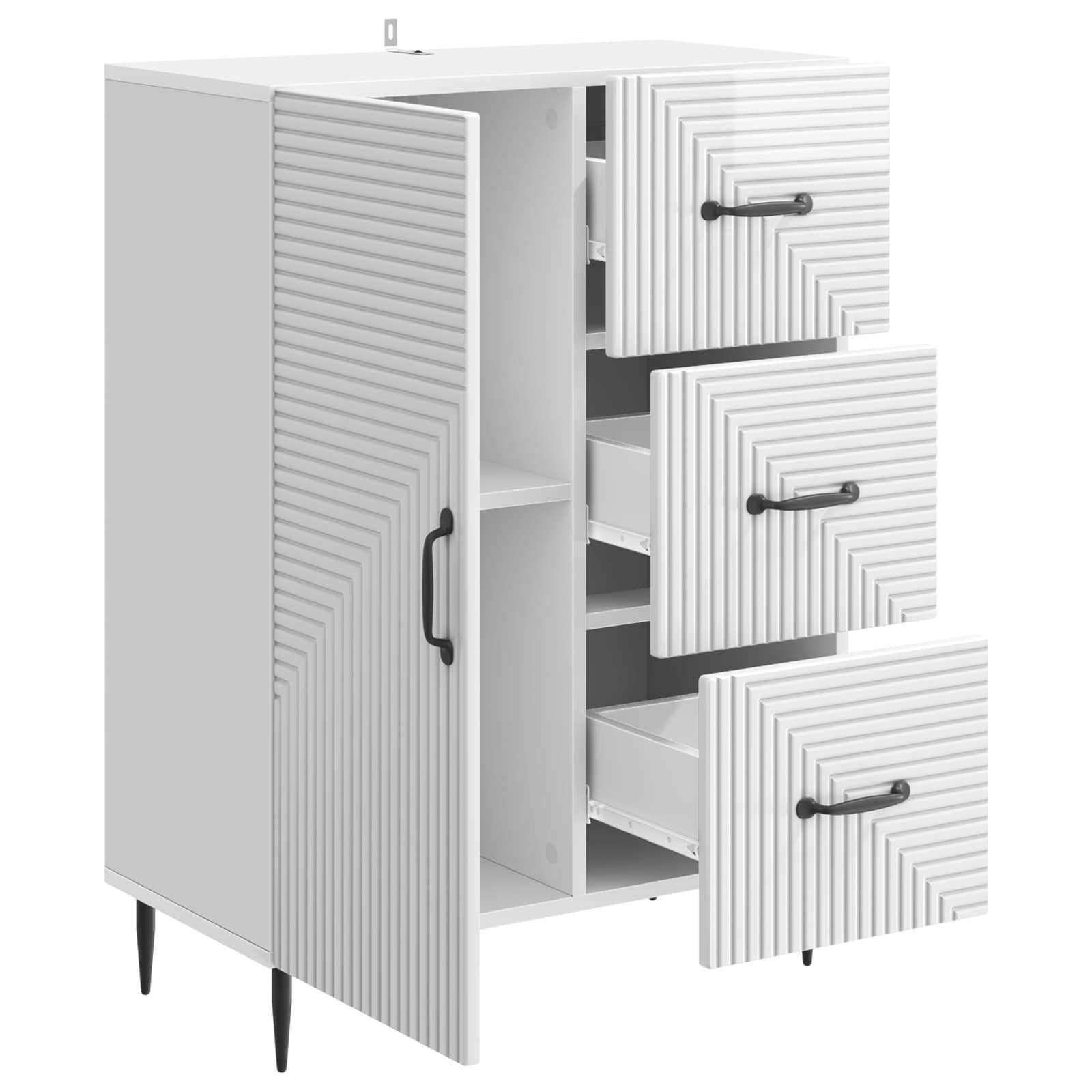 Kreveta s ladicama Bijela visokog sjaja 66 x 34,5 x 89,5 cm