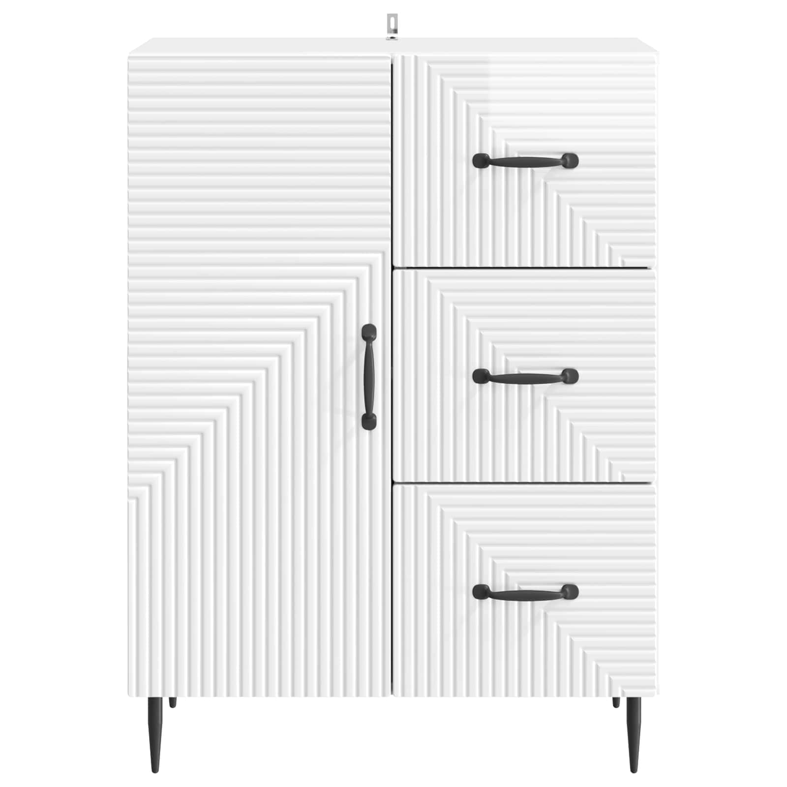 Kreveta s ladicama Bijela visokog sjaja 66 x 34,5 x 89,5 cm
