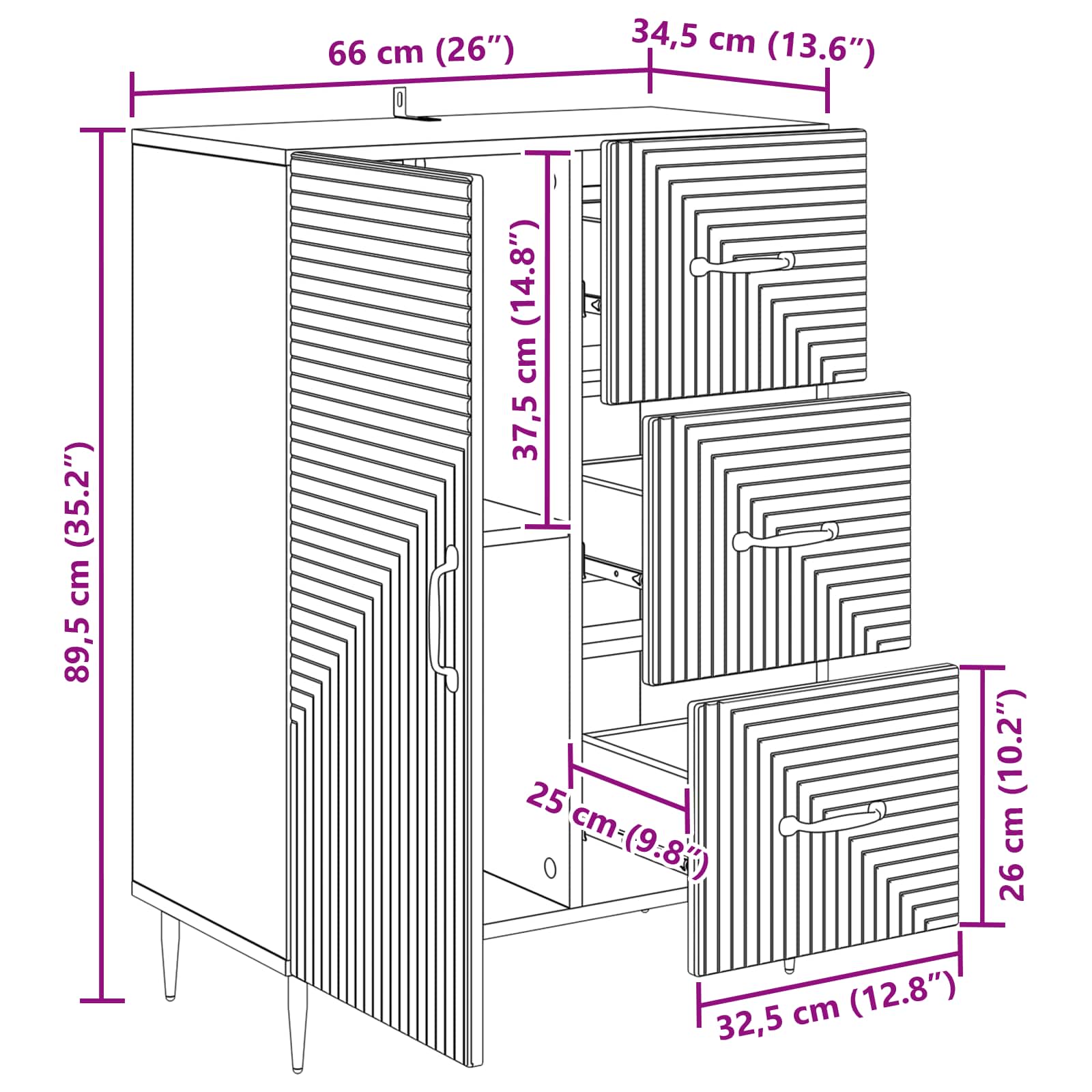 Kreveta Dimljeni hrast 66 x 34,5 x 89,5 cm Konstruirano drvo